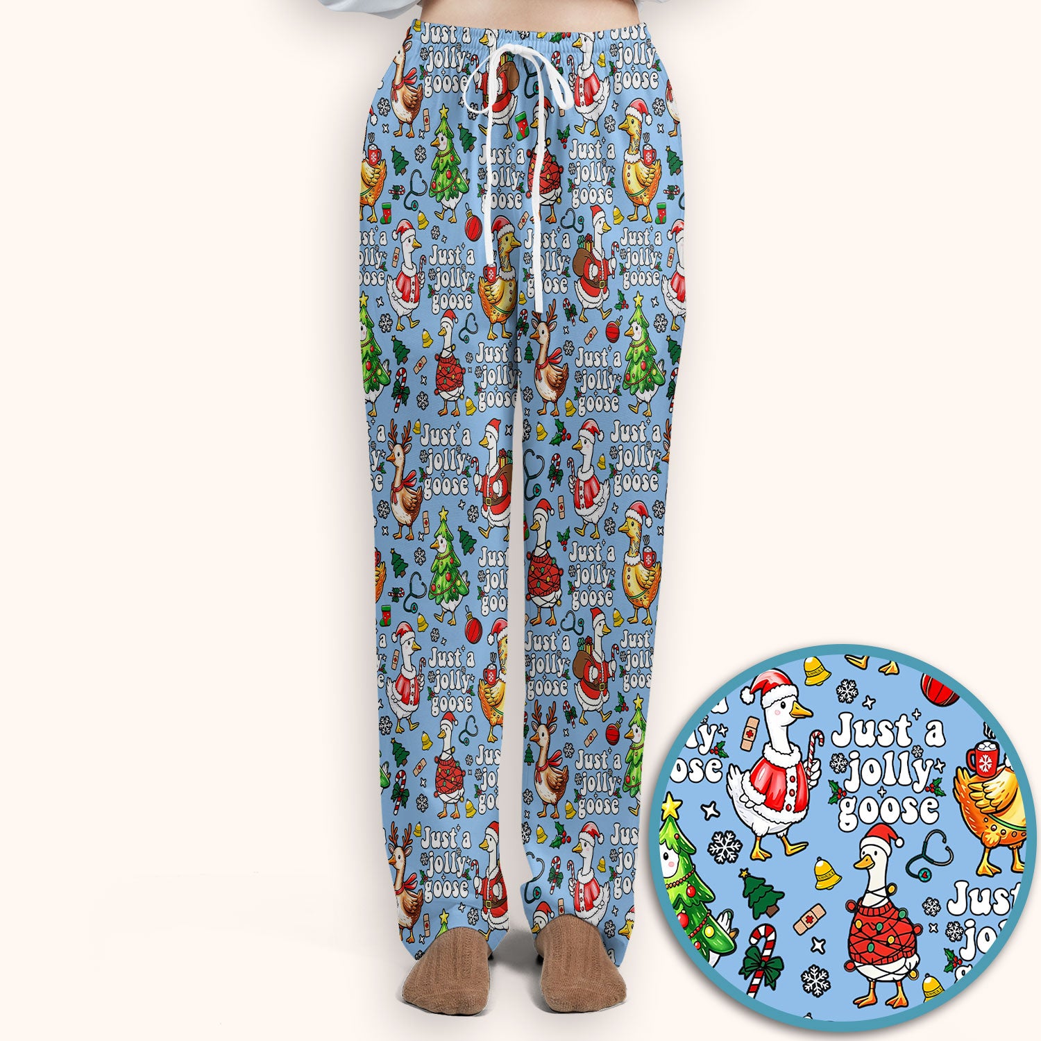 Christmas Goose Scrub Set for Nurse - Funny Jolly Holiday Medical Uniform for Women