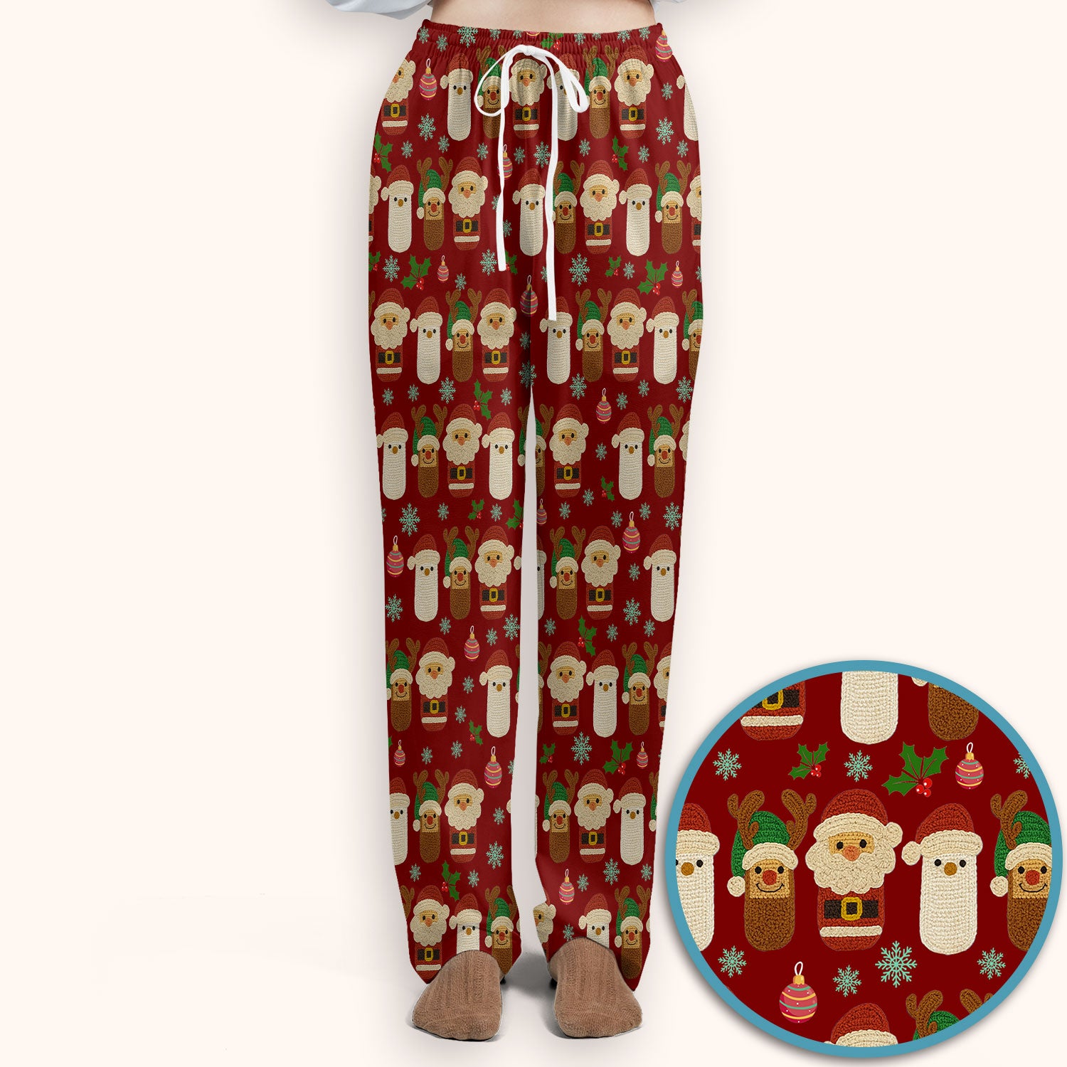 Christmas Santa Reindeer Snowman Scrub Set - Holiday Chill Pill Scrubs Pants and V Neck Top - Funny Medical Uniform for Women
