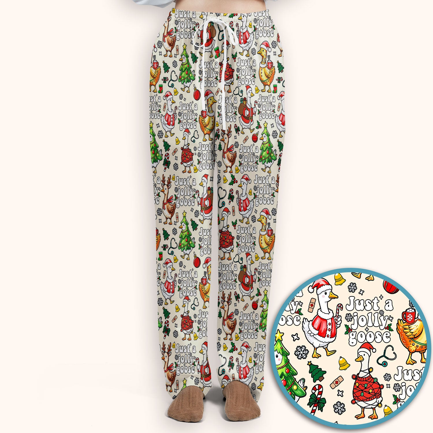 Christmas Goose Scrub Set for Nurse - Funny Jolly Holiday Medical Uniform for Women
