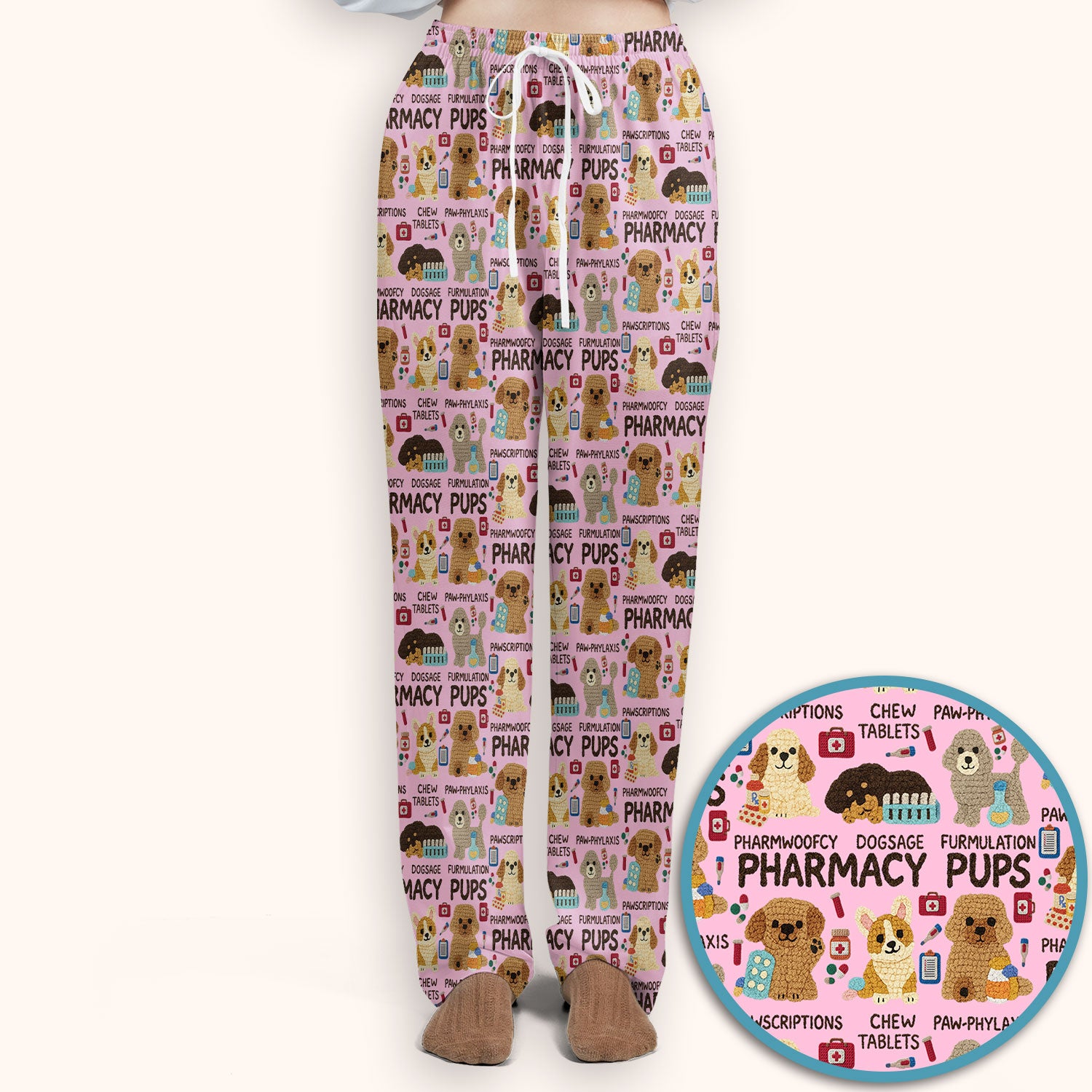 Pharmacy Pups Scrub Set for Women - Cute Dog Medical Uniform for Pharmacists & Vet Techs - Fun Pharmacy Nursing Gift
