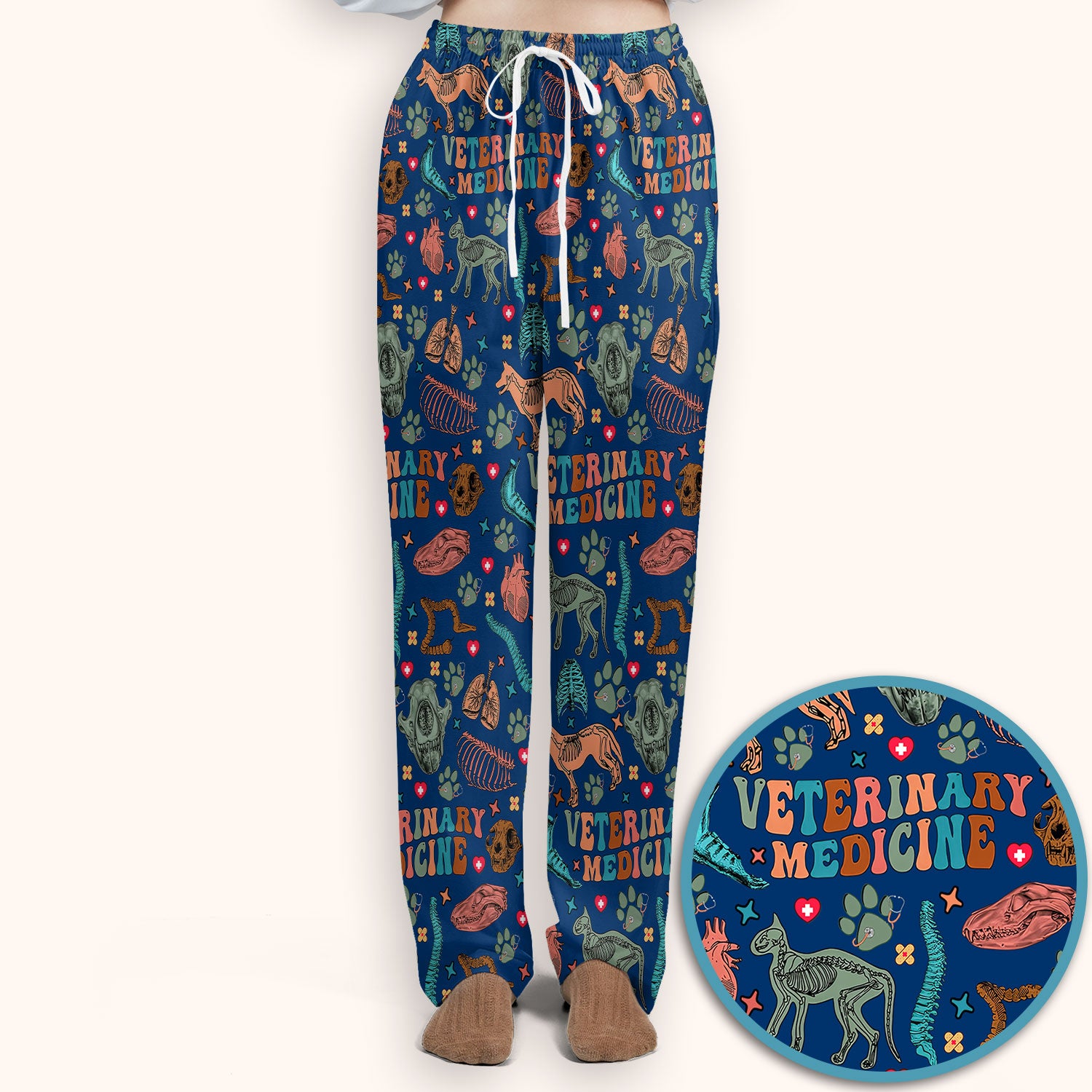 Vet Tech Scrub Set - Veterinary Medicine Scrubs Pants and V Neck Top - Animal Medical Uniform for Women Nurse Gift