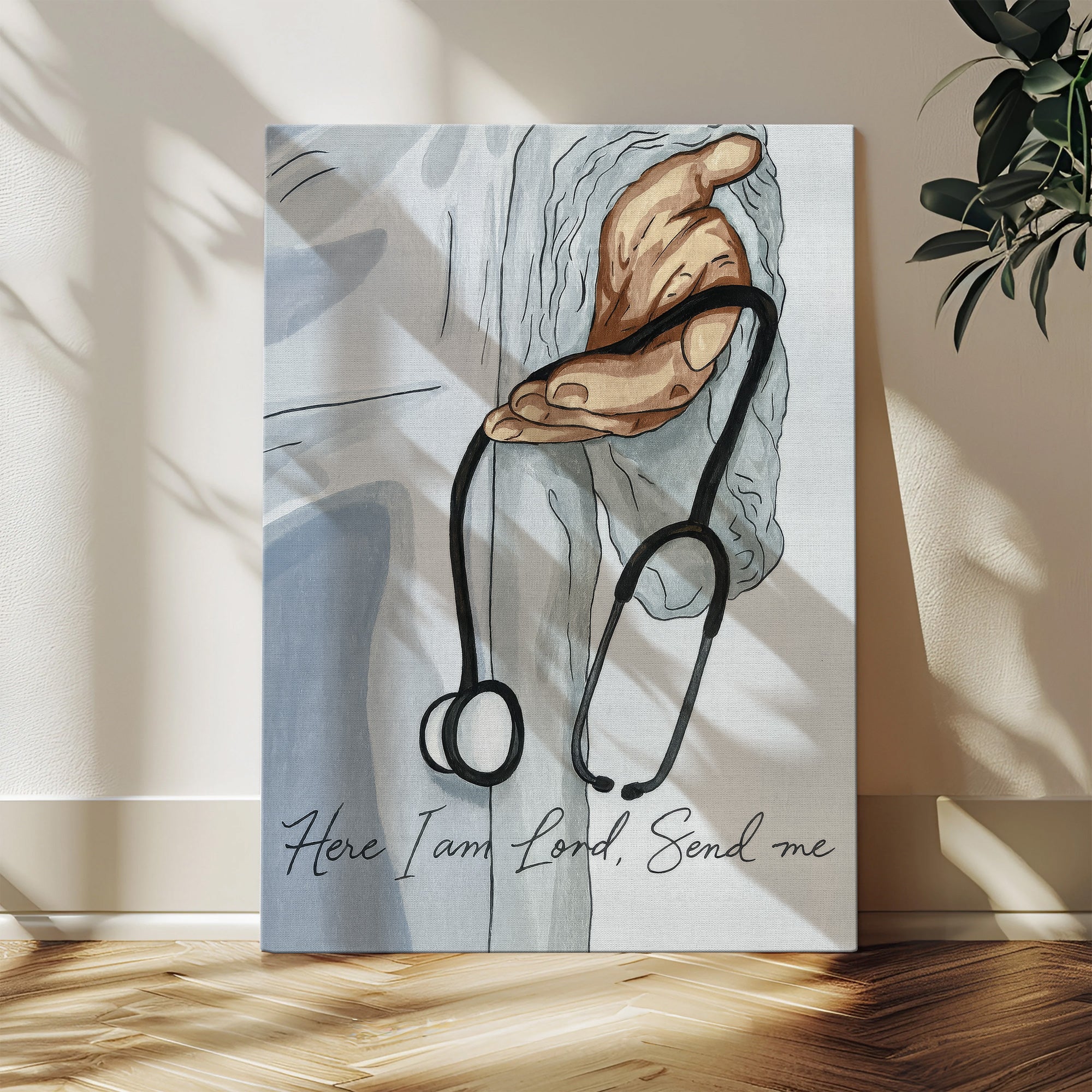 Christian Nurse Faith Canvas, Christian Nurse Faith Canvas Bible Verse, RN LPN & Healthcare Workers Gift