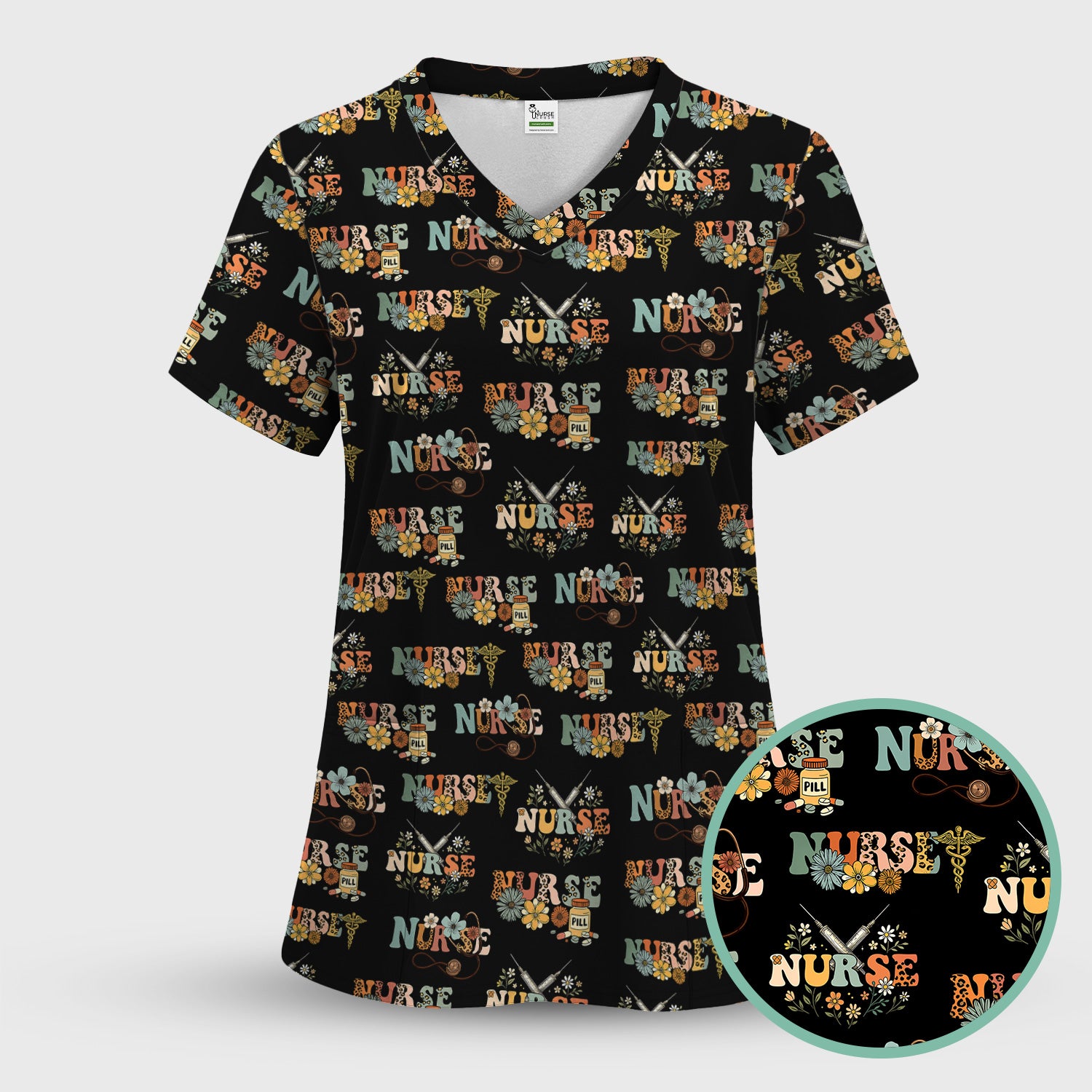 Custom Nurse Shirt for Women - Funny Medical Stethoscope Flowers Tee - Gift for RN LPN CNA