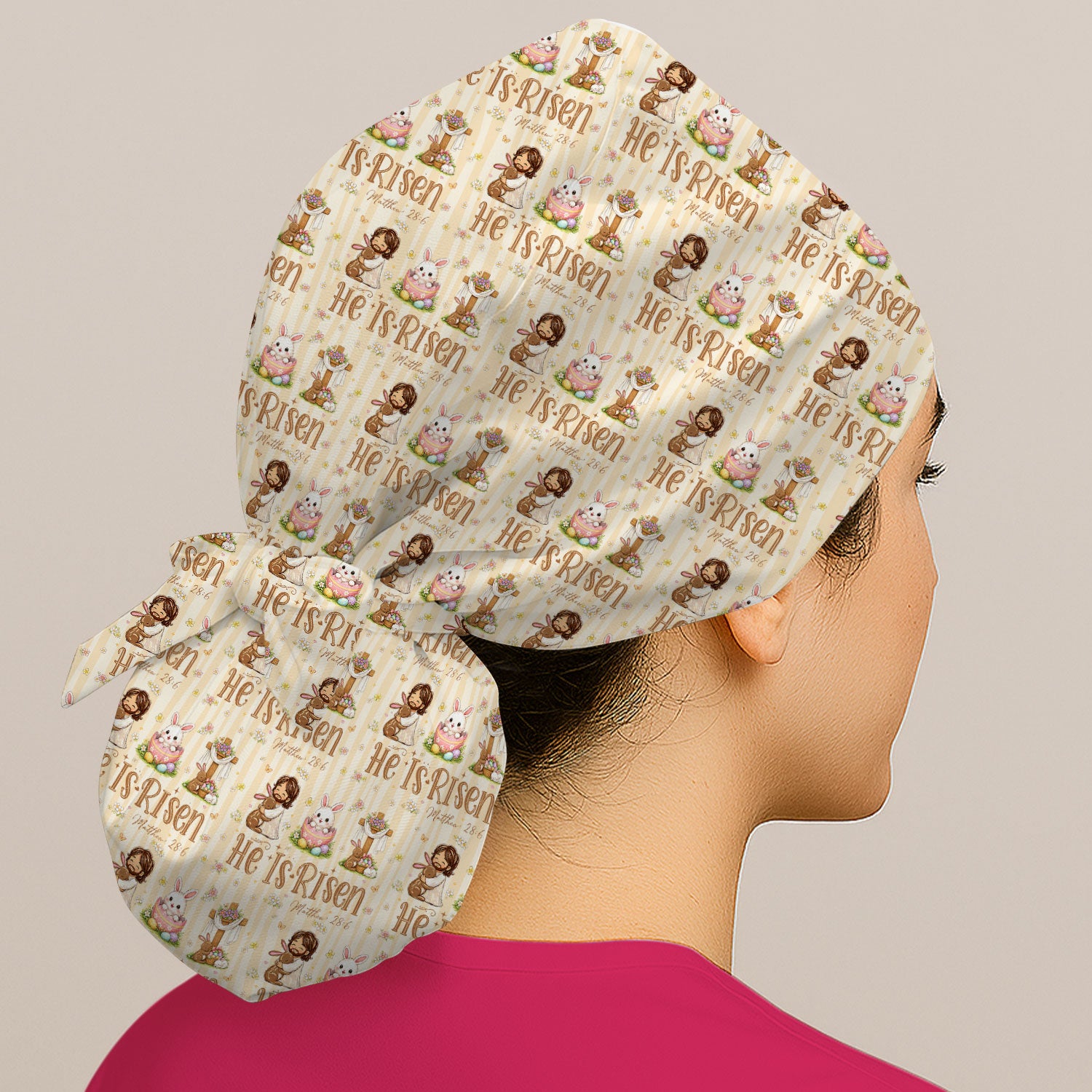 He Is Risen Jesus Easter Print Caps, Surgical Caps for Doctors
