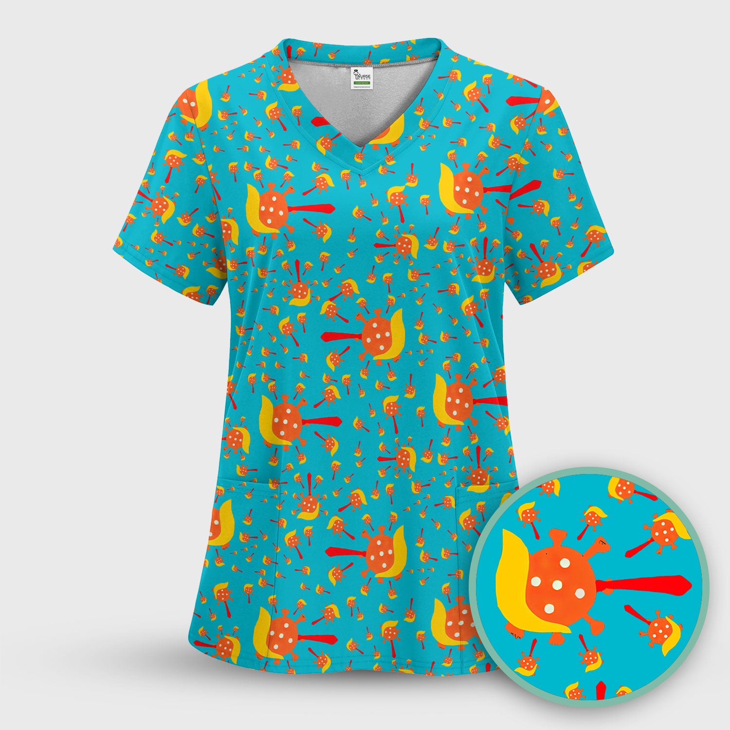 The Deadliest Virus Is Ignorance Scrub Top - Black Nursing Uniform - Comfortable Scrubs for Women