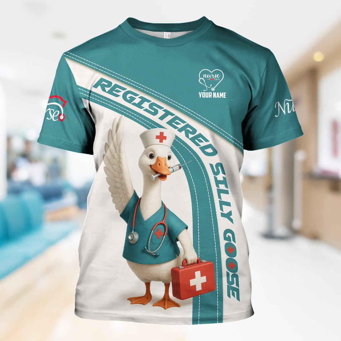 Personalized Nurse Shirt - Registered Silly Goose Design - Custom RN Gifts for Nurses, LPNs, and Healthcare Workers