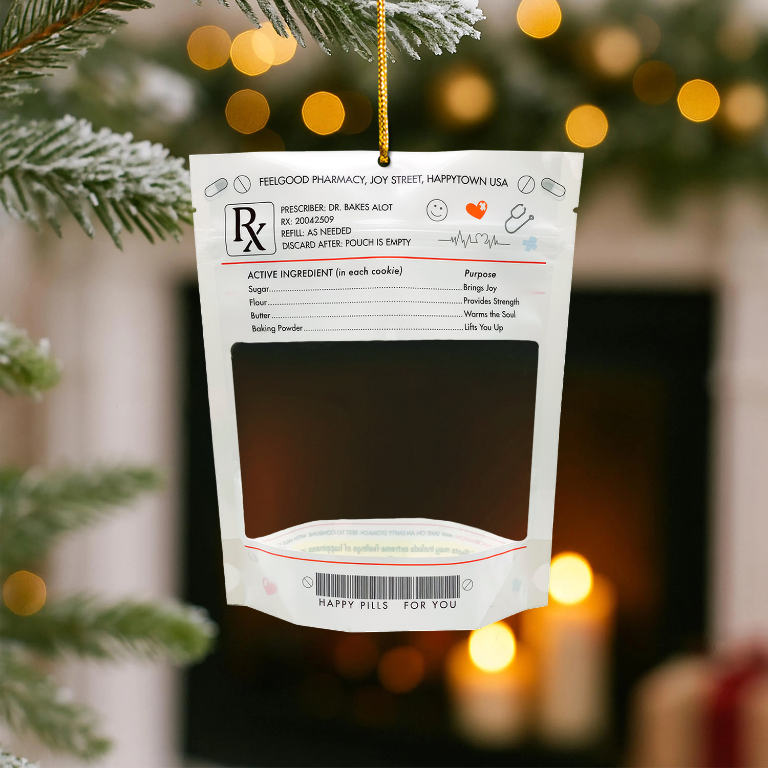 Funny Prescription Ornament, Cookies 100 MG Medical Christmas Decoration, Nurse Pharmacist RN LPN CNA Gift