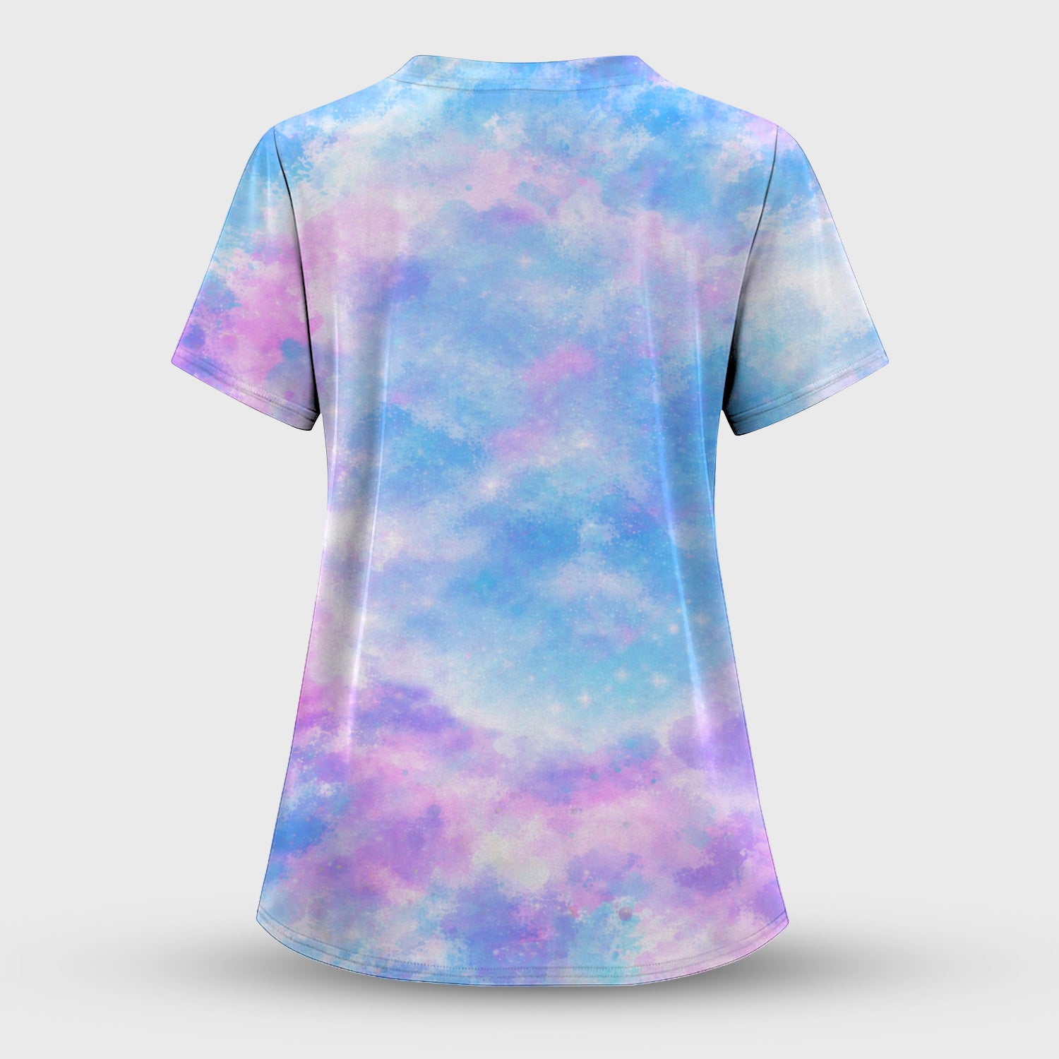 Pastel Galaxy Sea Turtle Bubble Art Scrub Top, Breathable Fabrics Nursing Uniform