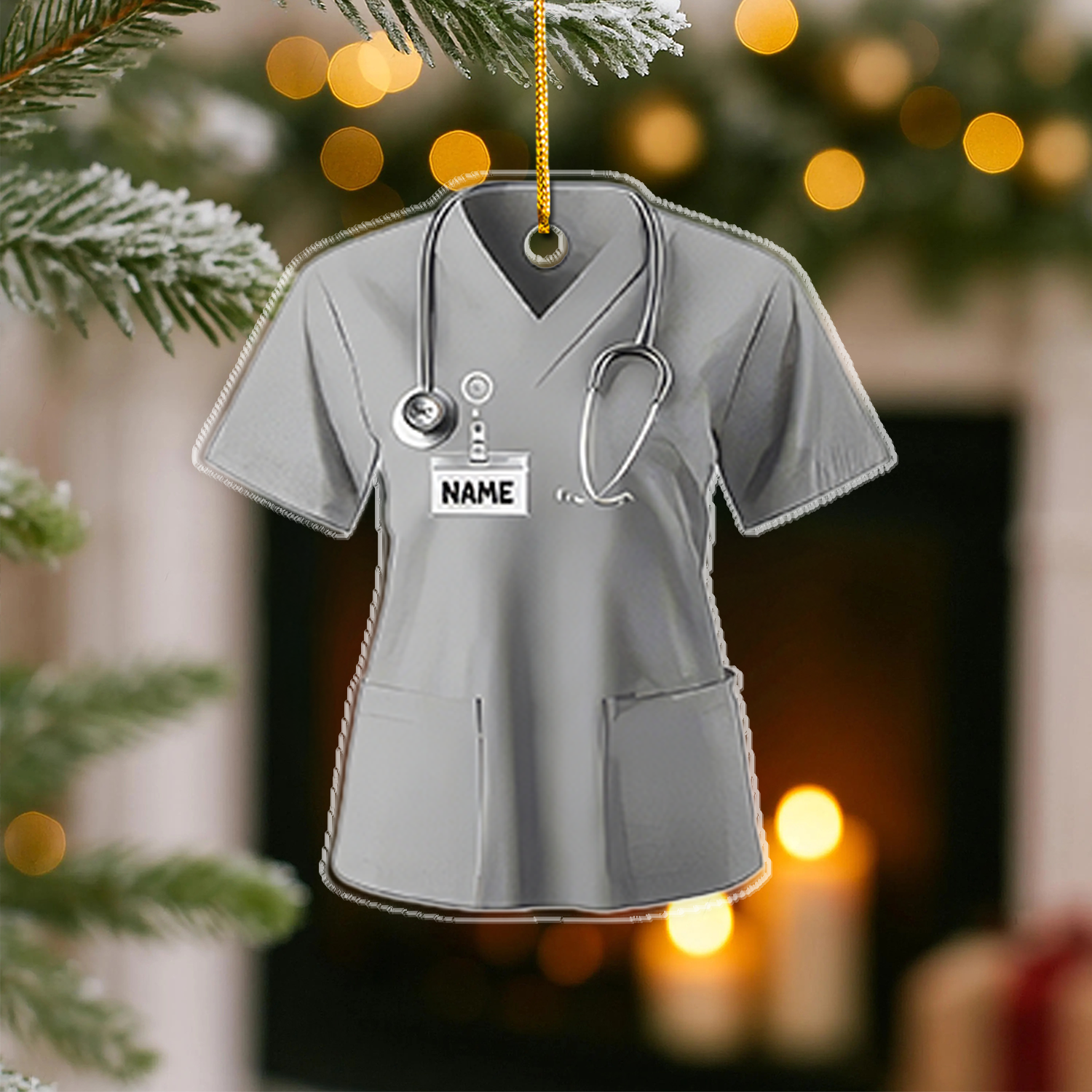 Personalized Nurse Scrubs Ornament, Nurse Uniform Ornament, Custom Name Nurse Ornament Gift for CNA RN LPN