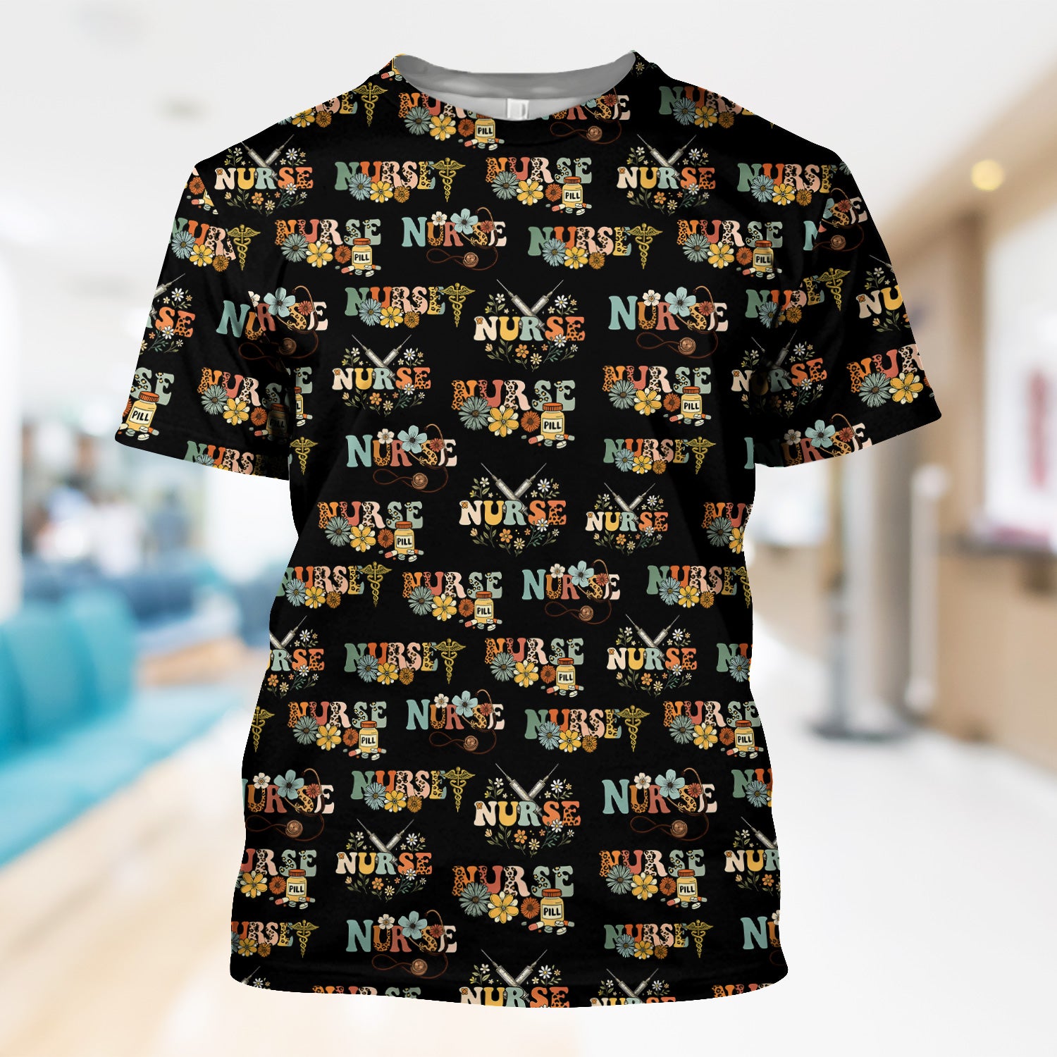 Custom Nurse Shirt for Women - Funny Medical Stethoscope Flowers Tee - Gift for RN LPN CNA