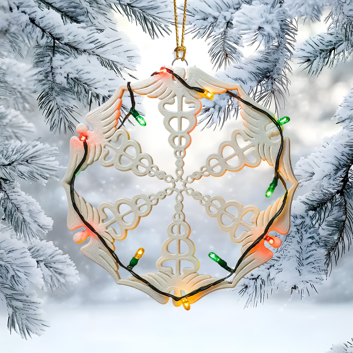Stethoscope Snowflake Ornament – Funny Medical Christmas Decoration – Unique Holiday Gift for RN, LPN, CNA, and Doctor