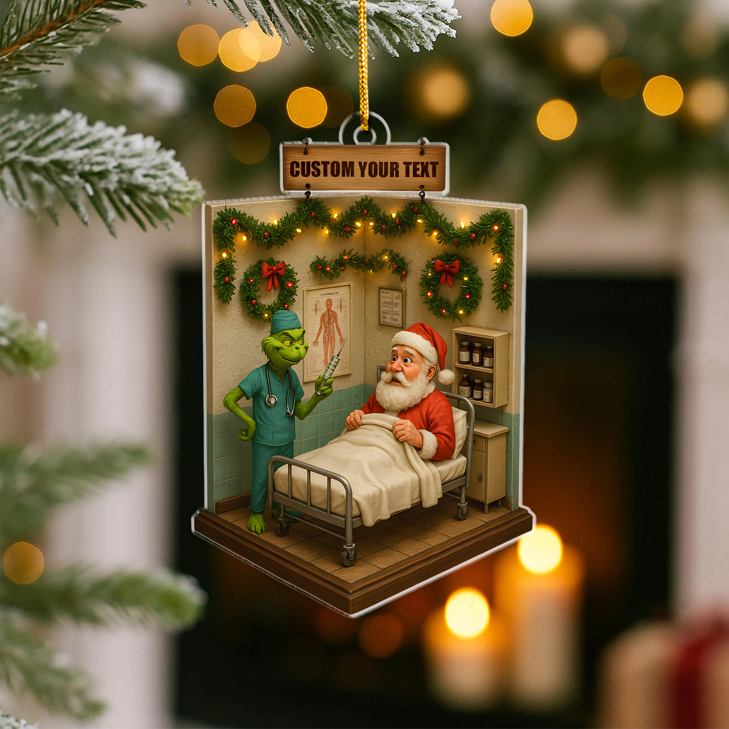 Custom Nurse Ornament Christmas Tree, Funny RN CNA LPN Gift for Women, Nurse Holiday Decoration
