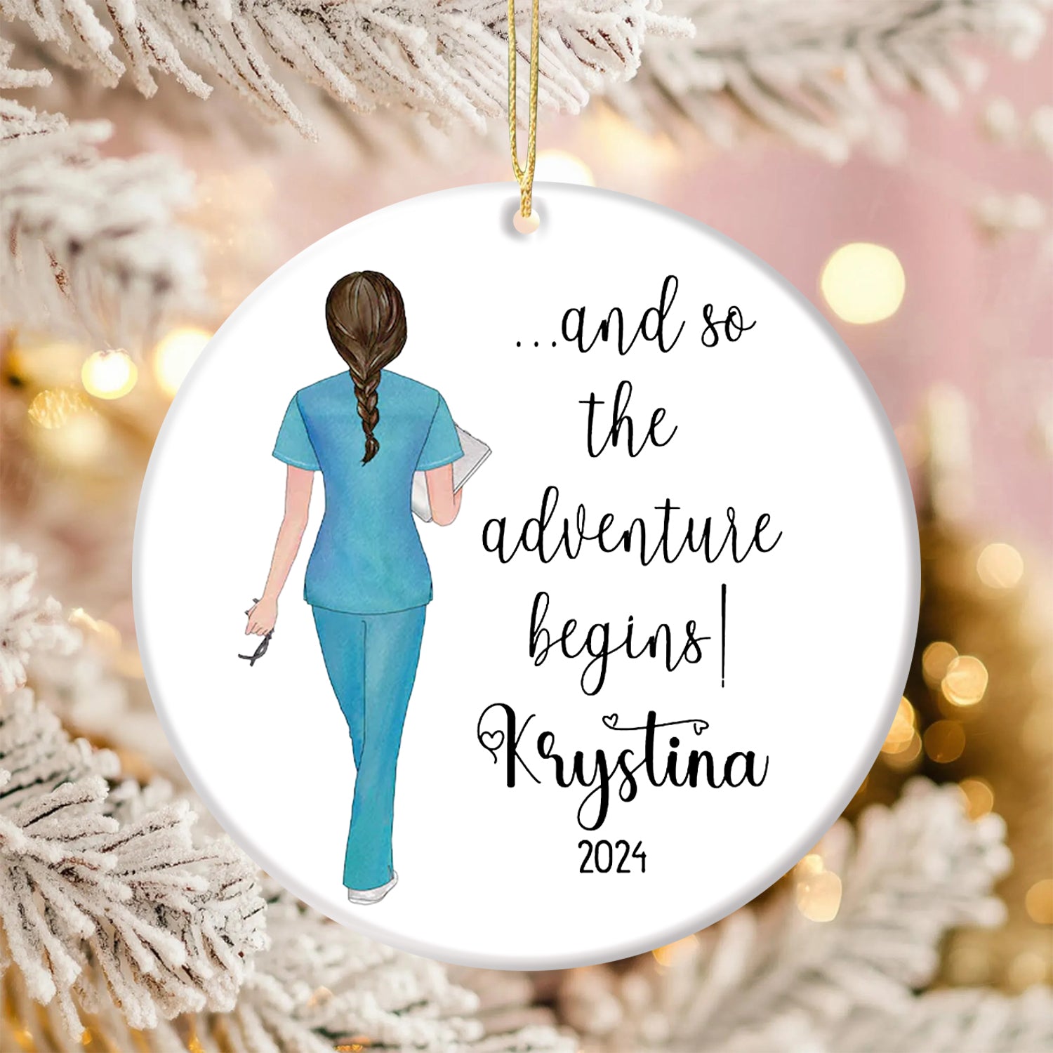 Custom Nurse Ornament, Graduation Gift 2025,  RN LPN CNA Medical Student Gift, Christmas Gift