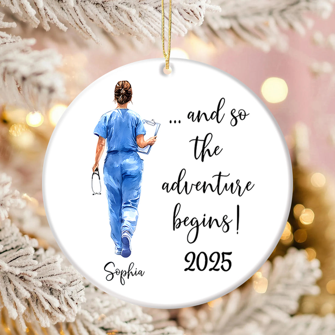 Personalized Nurse Graduation Ornament, Graduation Gift for RN LPN CNA, Christmas Gift