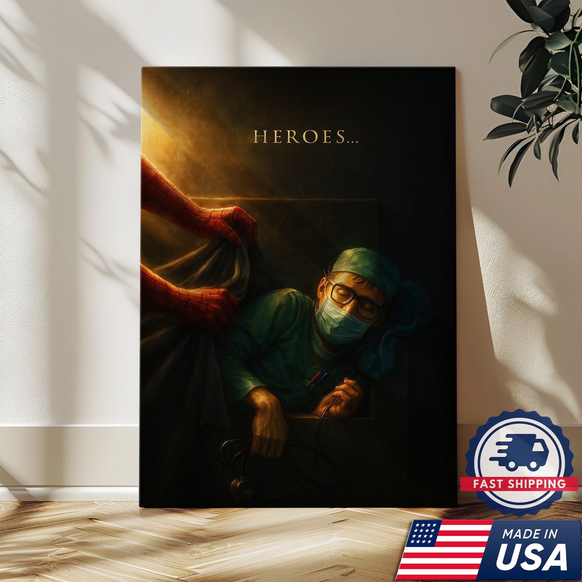 Heroes Is Nurse Canvas, Funny Medical Gift for RN LPN CNA Healthcare Workers