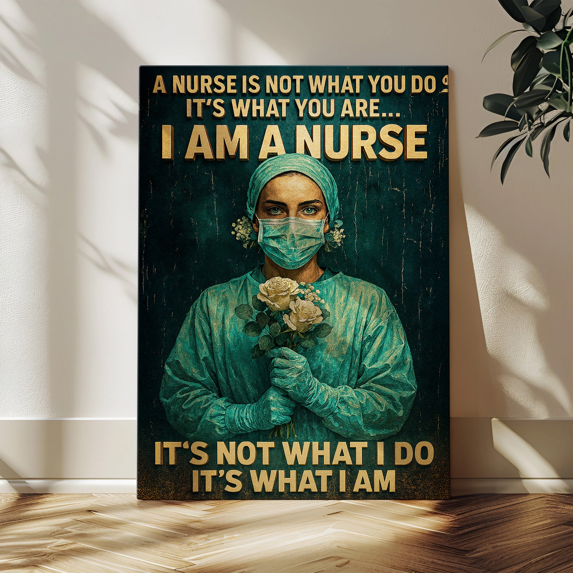 I Am A Nurse Canvas Wall Art, Inspirational Quote Gift for Healthcare Workers, Medical Office Home Decor