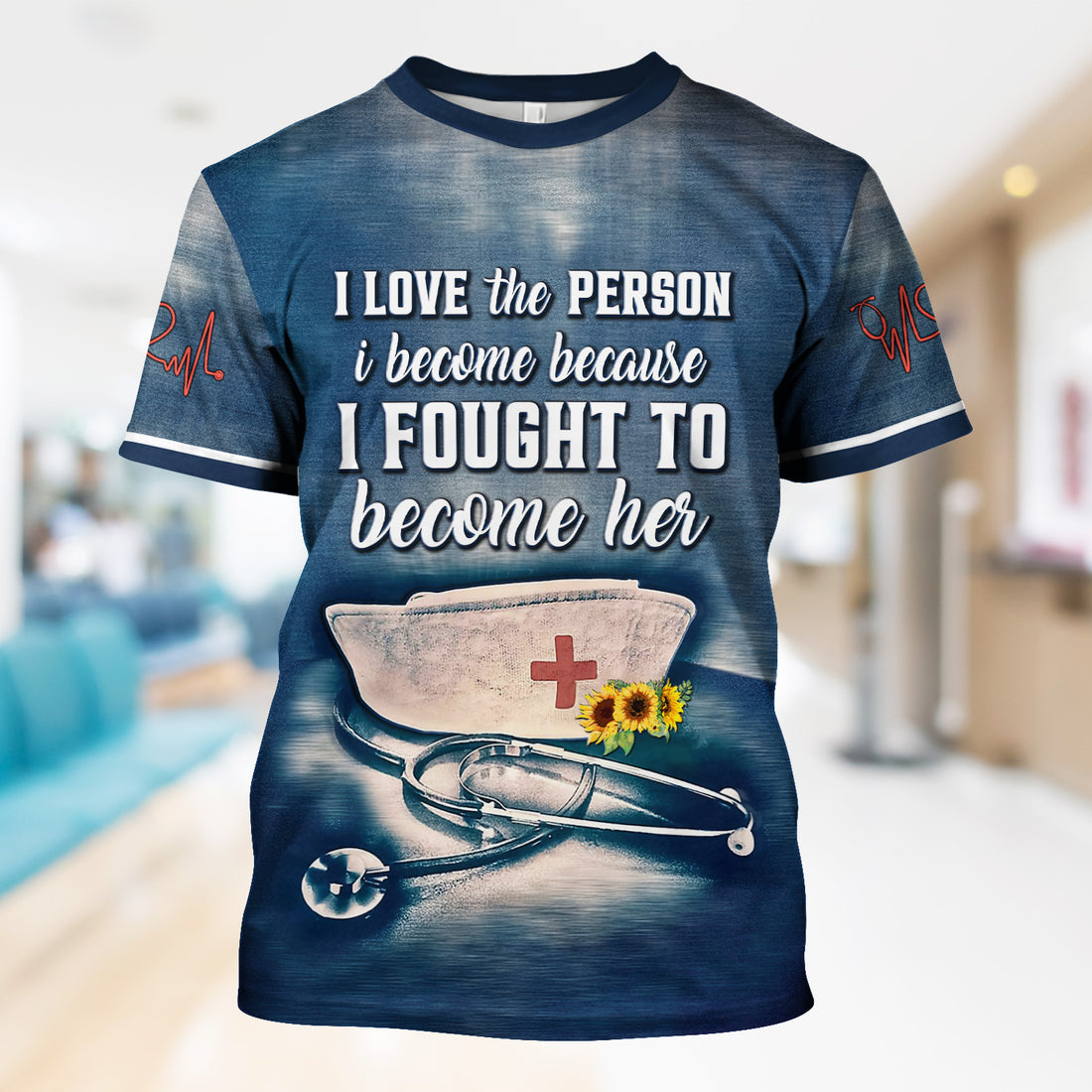 Personalized Inspirational RN Nurse Shirt - I Fought to Become Her Quote - Custom Name Gift for Registered Nurses CNA LPN