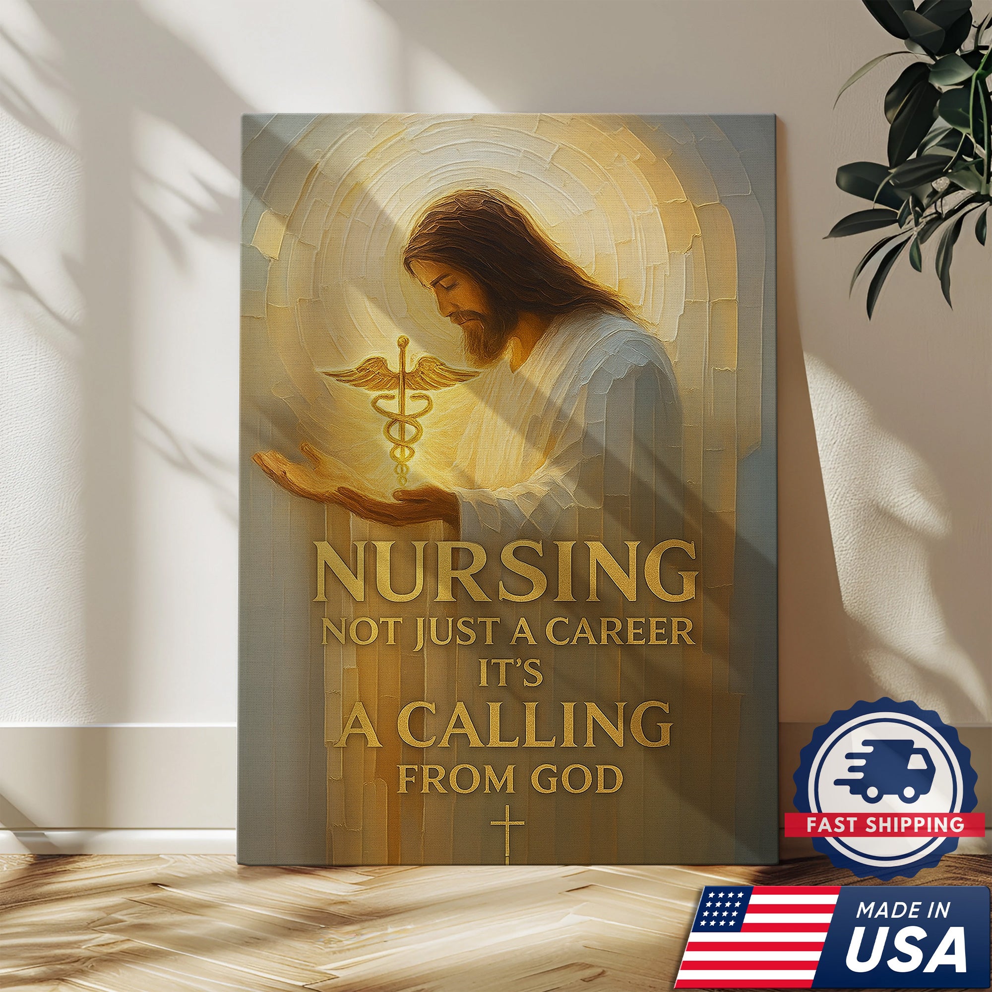 Christian Nurse Canvas Wall Art, Nursing Not Just a Career It‰Ûªs a Calling from God, Gift for RN CNA LPN