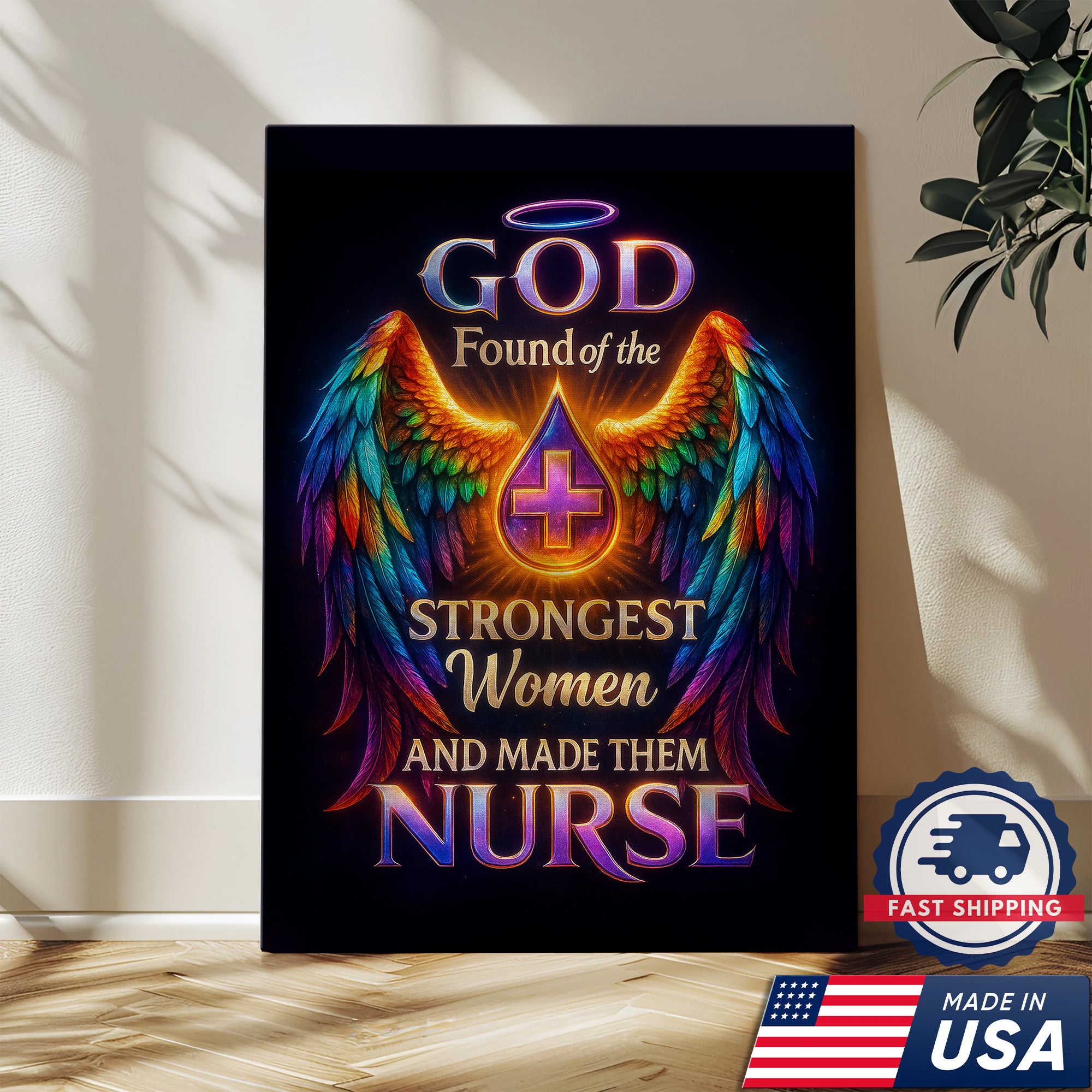 Christian Nurse Canvas Wall Art Strongest Women, Religious Inspirational Gift for RN LPN CNA
