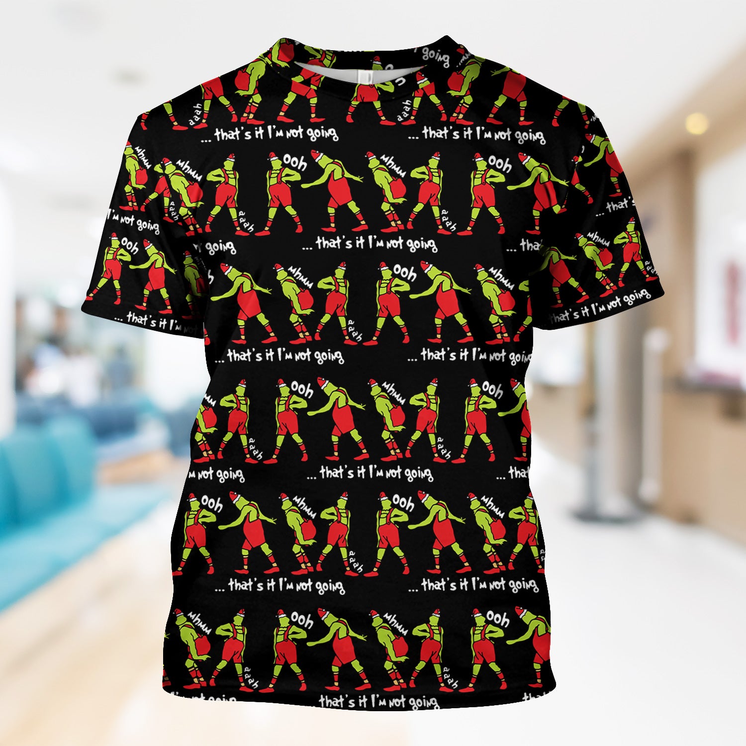 Christmas Nurse Scrub Top - Funny Grinch Shirt for Women - RN LPN CNA Healthcare Workers Gift