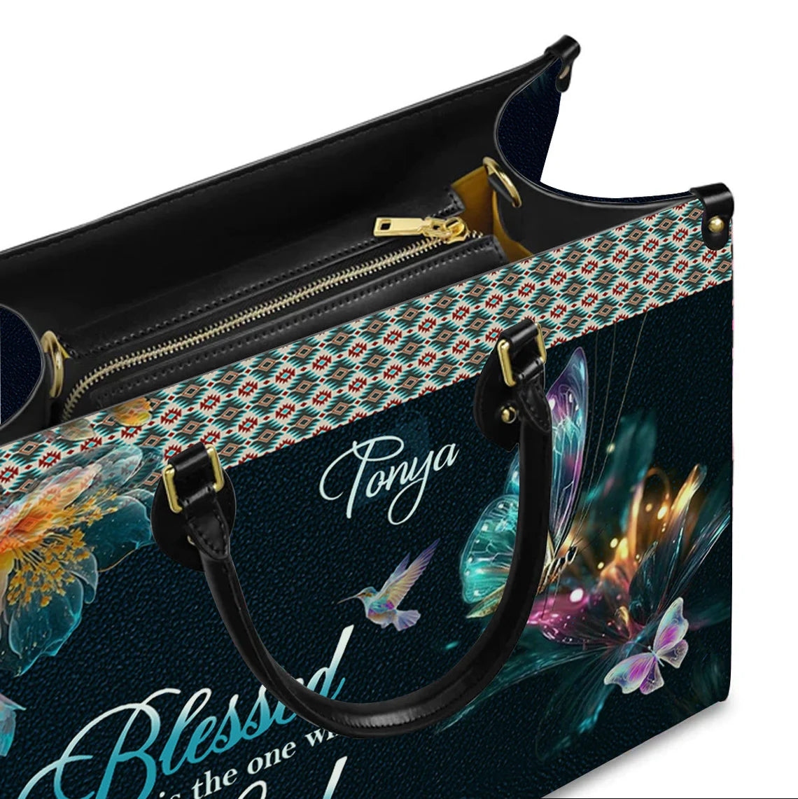 Personalized Nurse Life Leather Handbag for Women, Blessed Trusts in the Lord, CNA RN LPN Healthcare Worker Gift