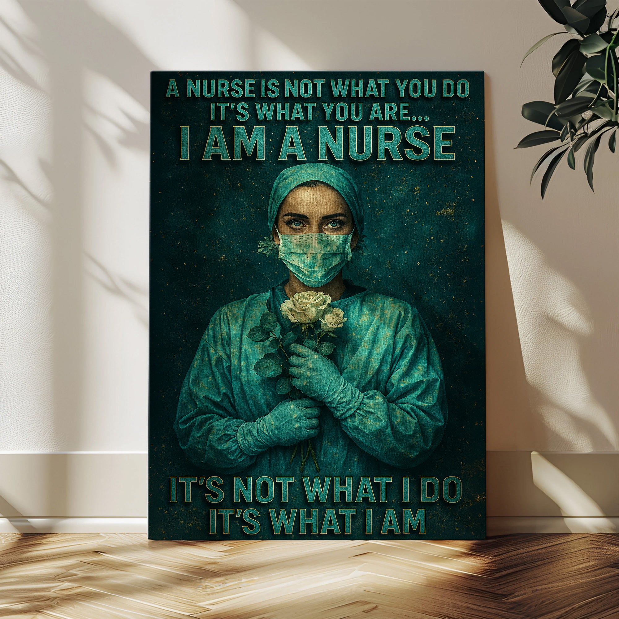 I Am A Nurse Canvas Wall Art, Inspirational Quote Gift for Healthcare Workers, Medical Office Home Decor