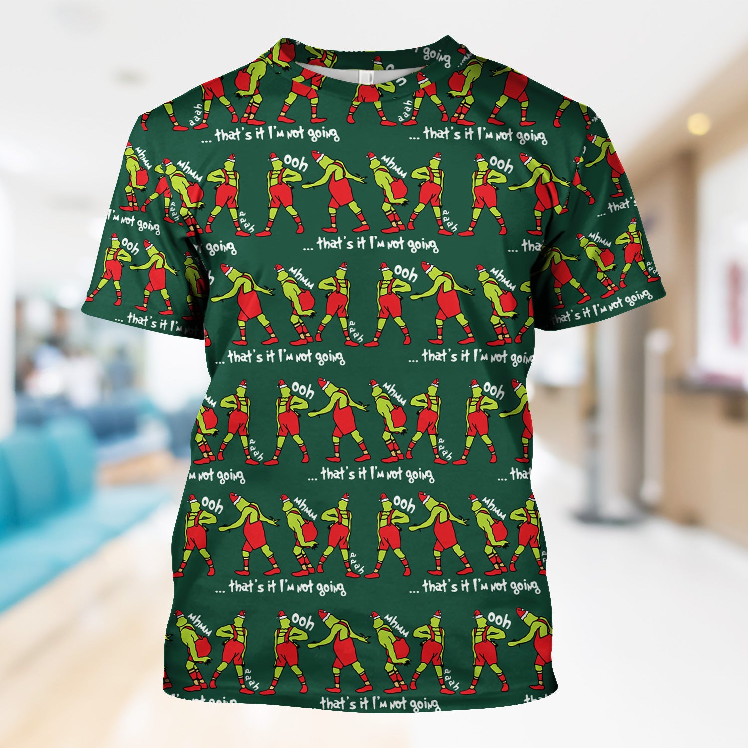 Christmas Nurse Scrub Top - Funny Grinch Shirt for Women - RN LPN CNA Healthcare Workers Gift