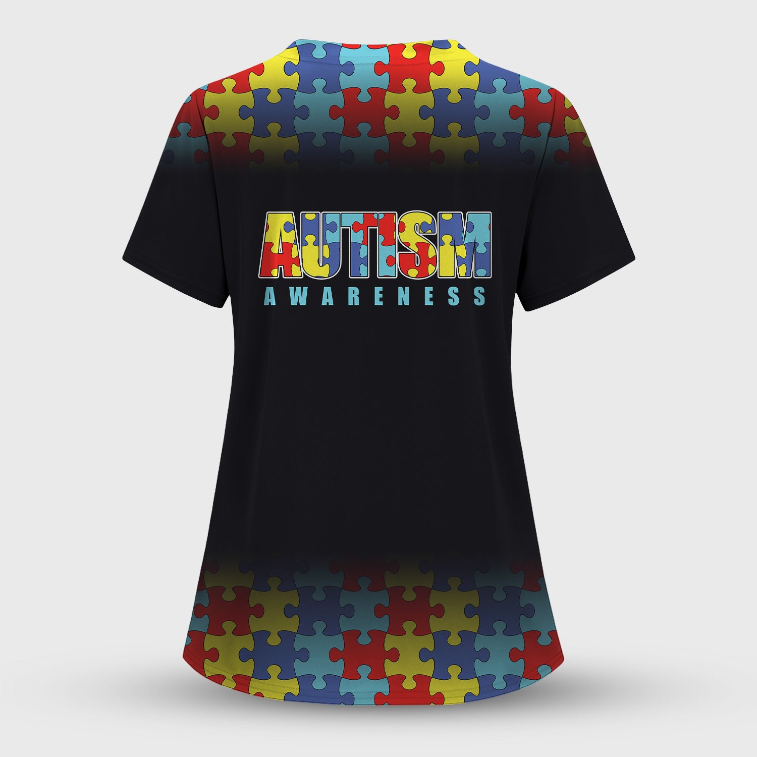 Autism Puzzle Skeleton Nurse It's OK to Be Different Scrub Top, Comfortable Scrubs for Nurses