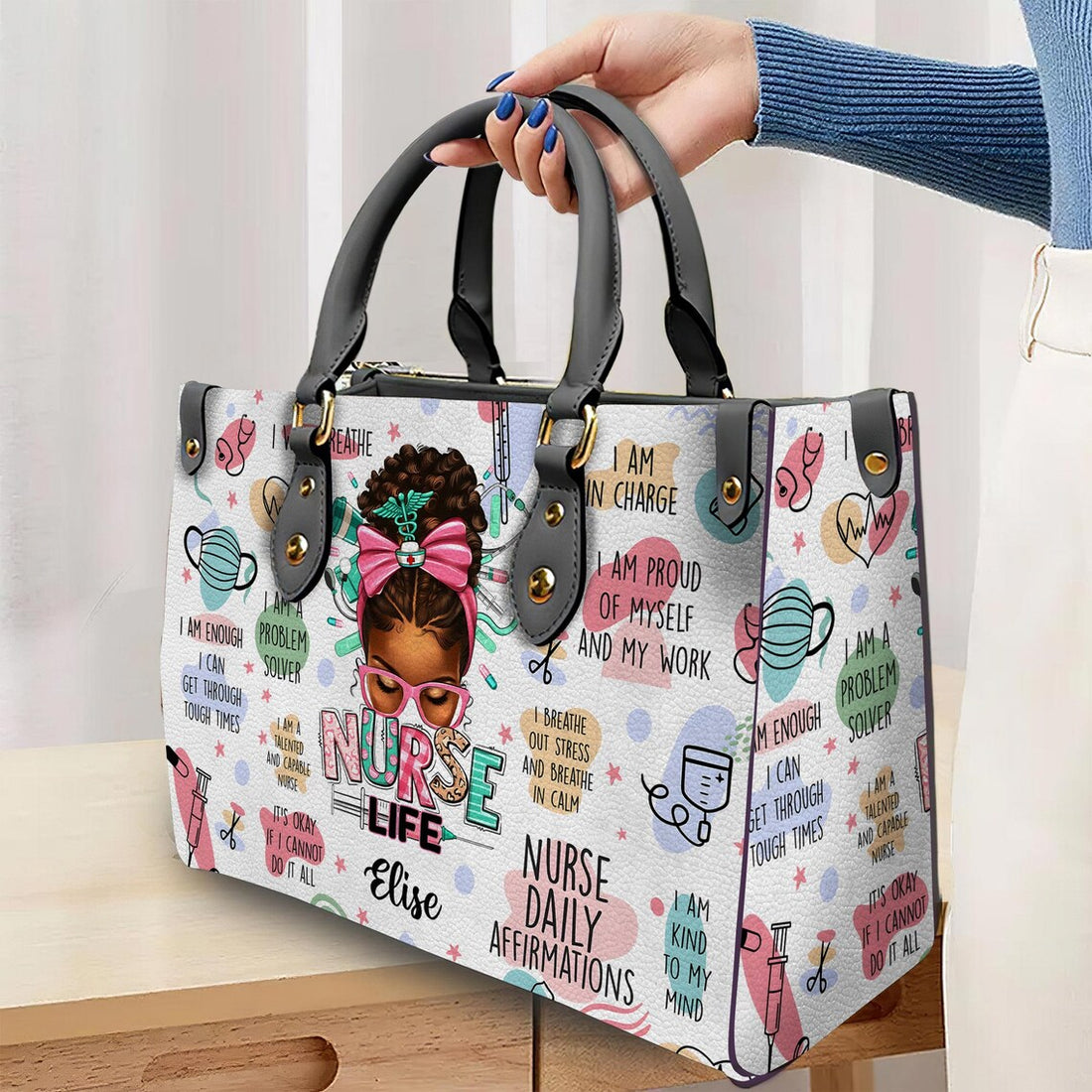 Personalized Nurse Handbag, Custom Nurse Life Bags For Women, Nurse Appreciation Gift, RN LPN CNA Gift