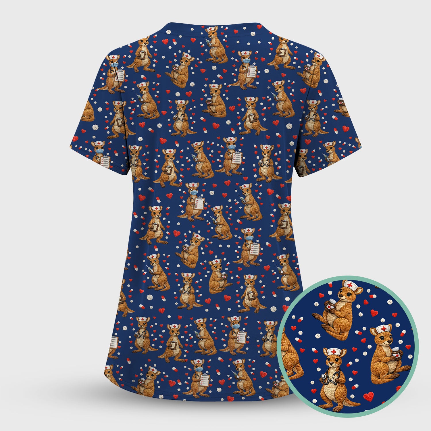 Kangaroo Nurse Scrub Set, Cute Medical Uniform For Women, Comfortable Scrubs For Nurses
