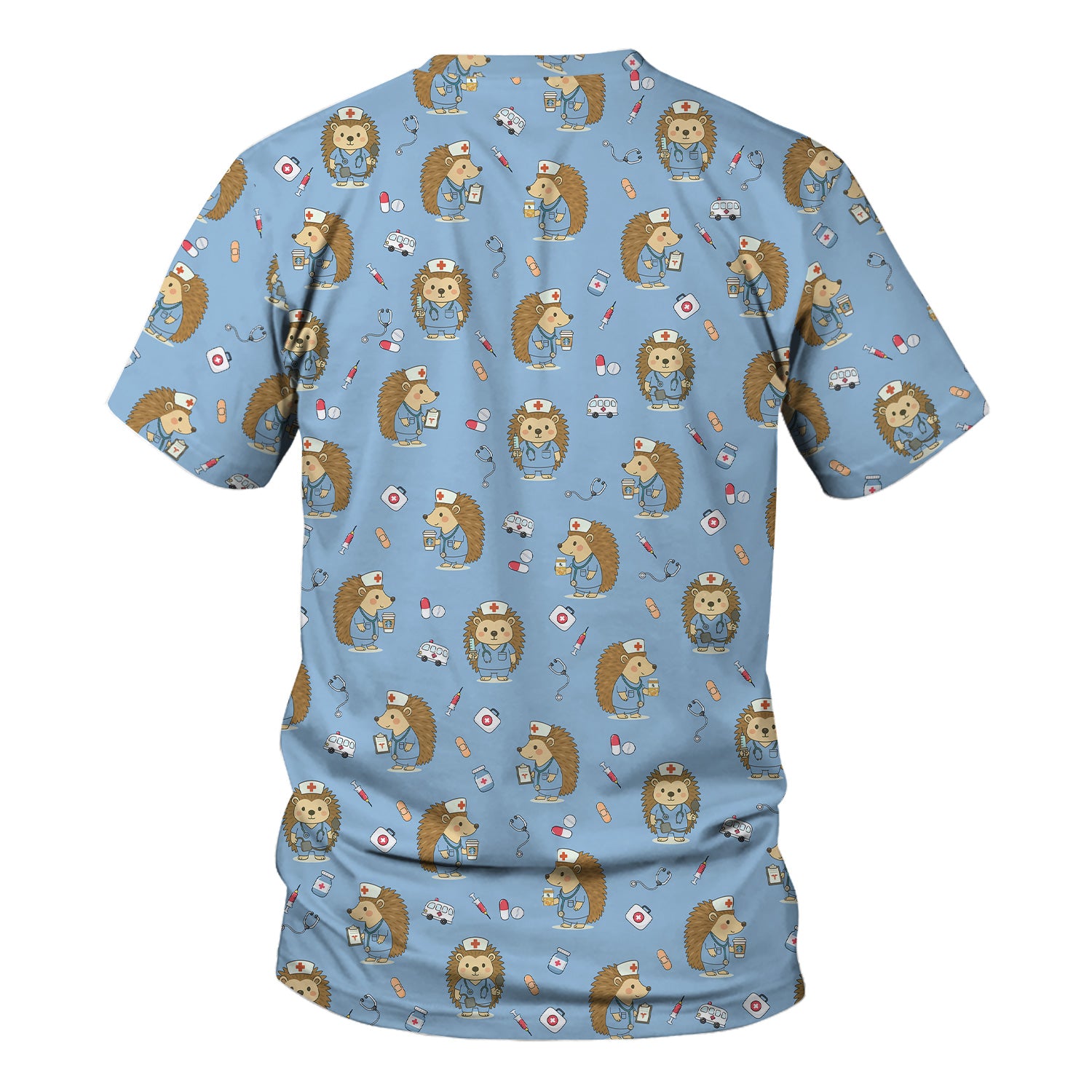 Funny Nurse Hedgehog T-Shirt - Cute Medical Icon Design - Gift for RN LPN CNA & Healthcare Workers