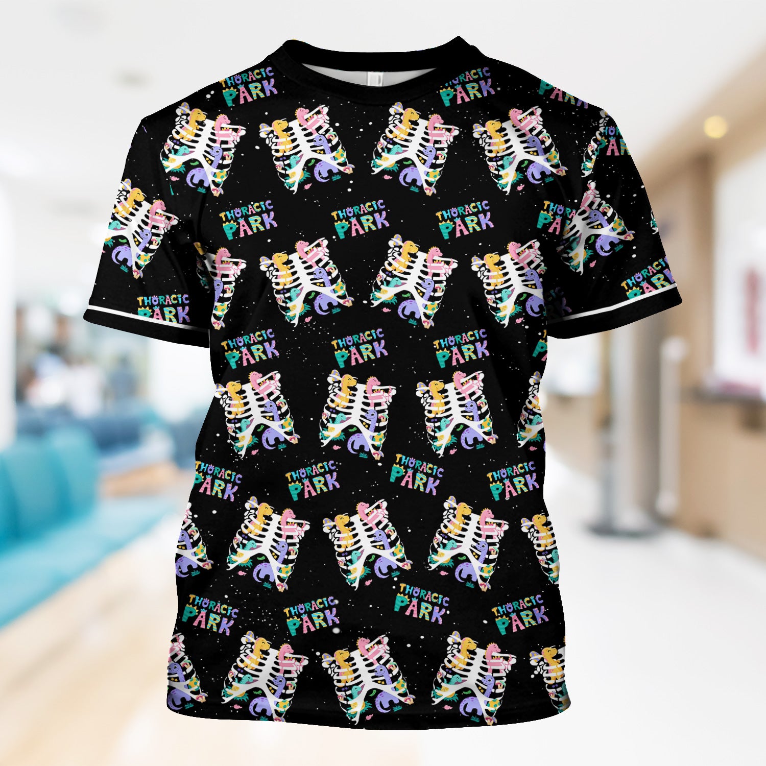 Funny Thoracic Park Nurse Shirt - Colorful Skeleton Rib Cage Medical T-Shirt - Gift for CNA, LPN, Medical Worker
