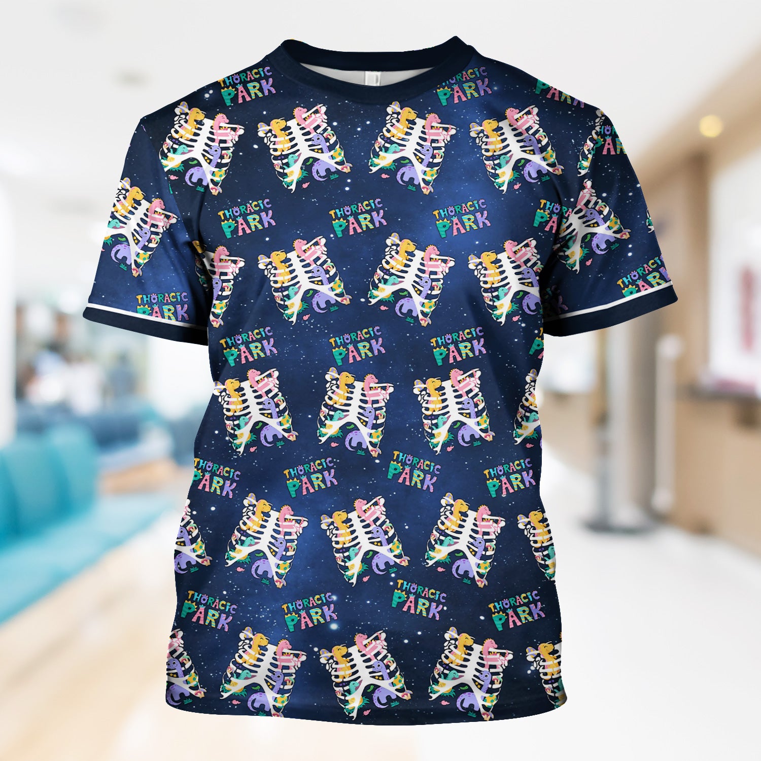 Funny Thoracic Park Nurse Shirt - Colorful Skeleton Rib Cage Medical T-Shirt - Gift for CNA, LPN, Medical Worker