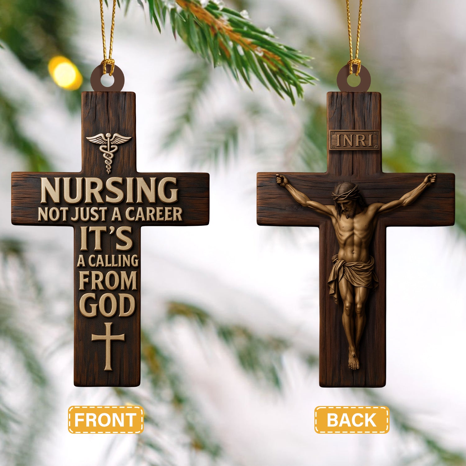 Christian Nurse Cross Ornament - Nursing Not Just a Career It’s a Calling from God - Religious Christmas Tree Decor Gift