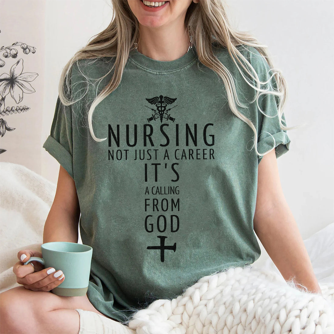 Christian Nurse T Shirt for Women - Nursing Not Just A Career It’s A Calling From God - RN LPN CNA Gift