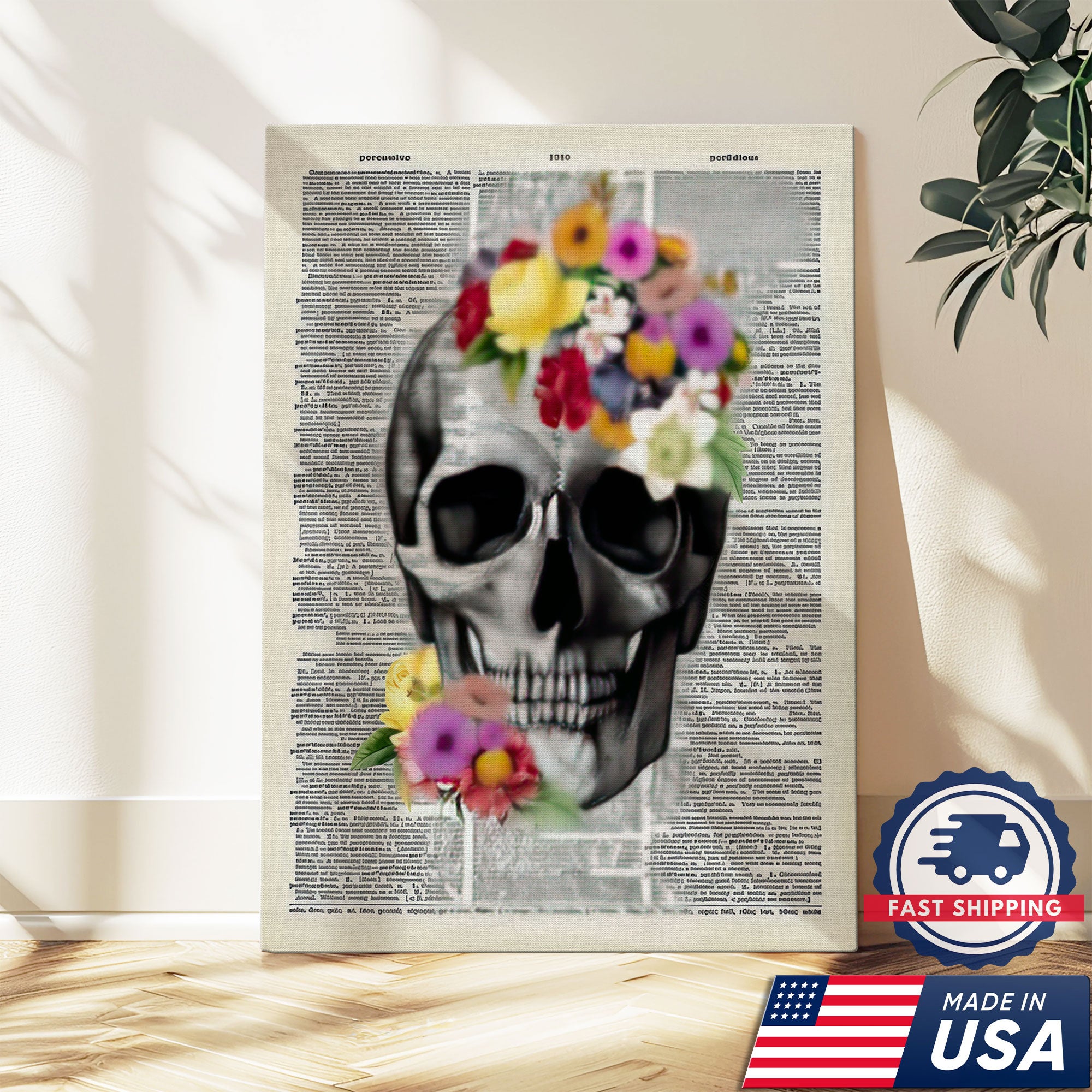 Floral Human Anatomy Nurse Canvas Wall Art, Medical Office Decor