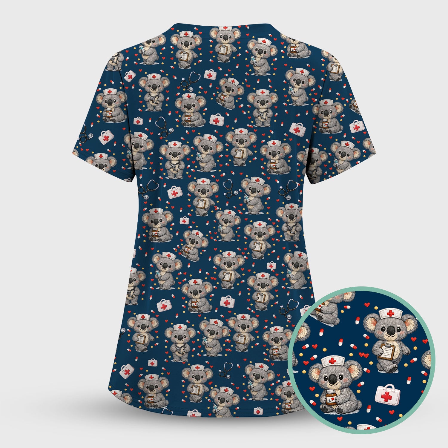 Koala Nurse Scrub Set, Cute Medical Uniform For Women, Comfortable Scrubs For Nurses