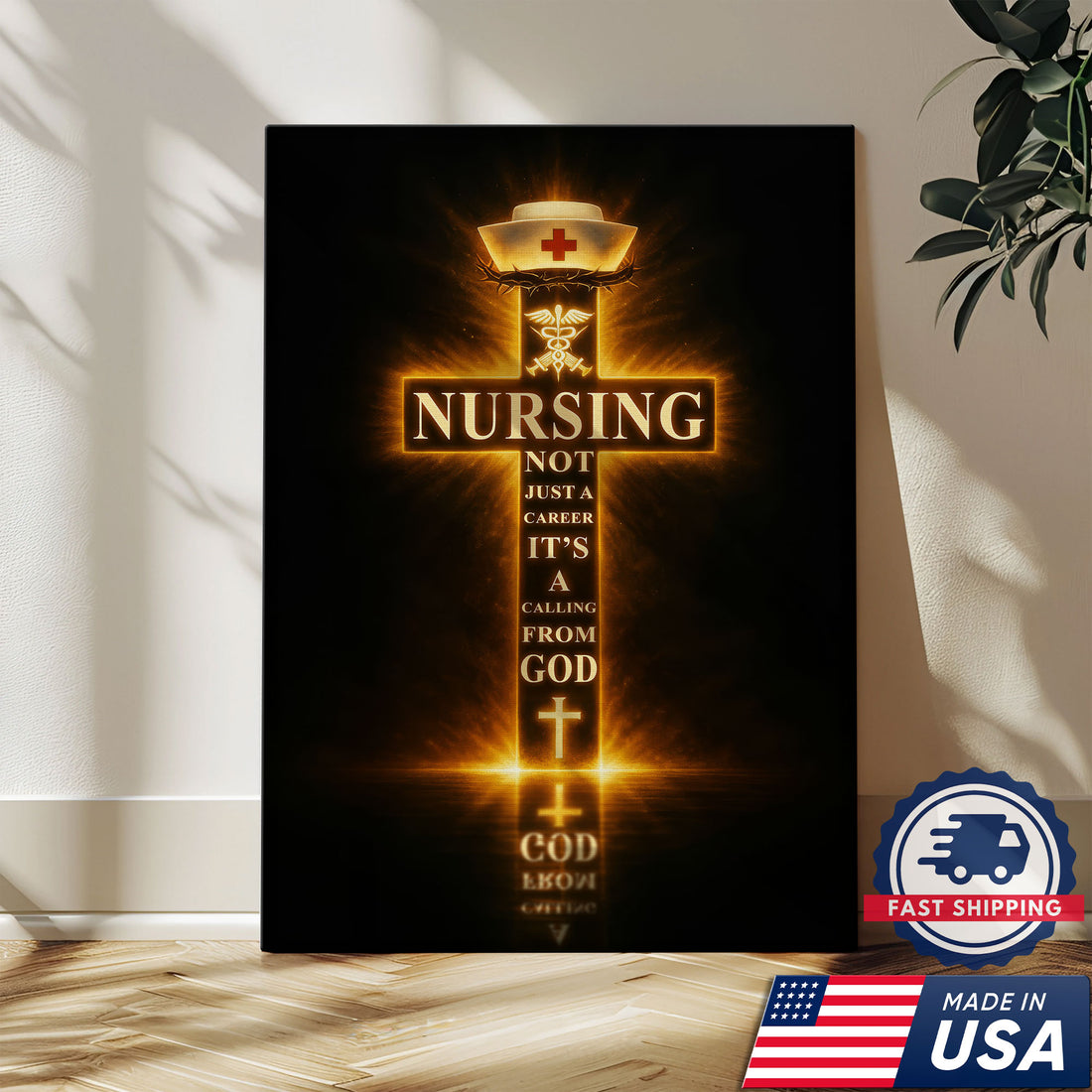 Nursing Not Just A Career Its A Calling From God Canvas, Christian Faith Gift for RN LPN CNA