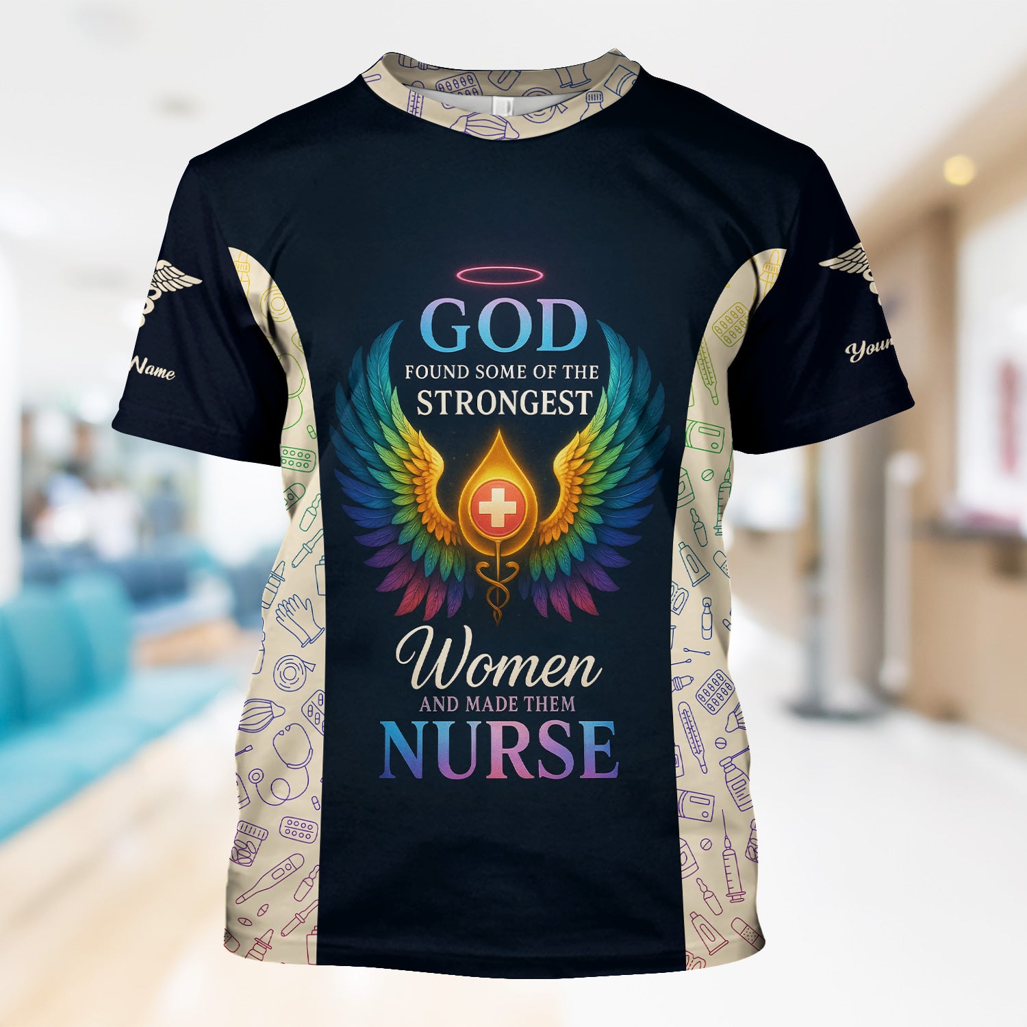 Personalized Christian Nurse Shirt - Strongest Women Made Nurse Graphic Tee - Gift for Women RN LPN & Healthcare Workers