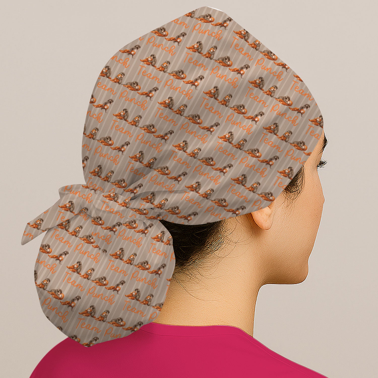 Funny Monkey Team Punch Pattern Print Cap, Adjustable Nurse Surgical Cap