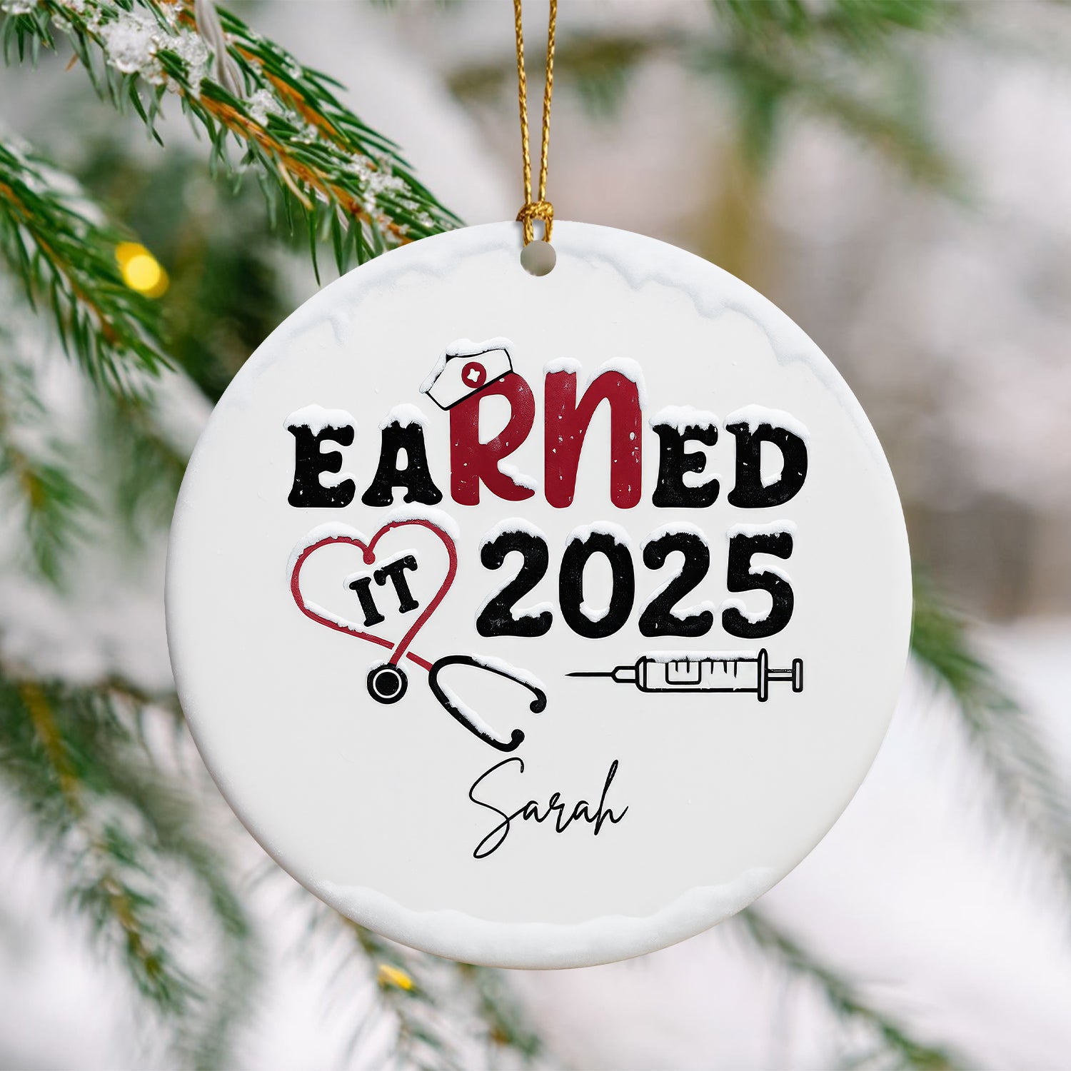 Personalized Nurse Graduation Ceramic Ornament, Christmas Tree Decoration, Healthcare Worker Gift for RN LPN