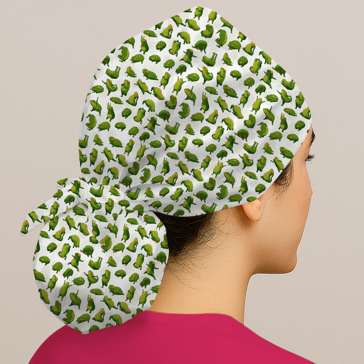 Cute Frog Cartoon Pattern Scrub Cap, Surgical Caps for Doctors