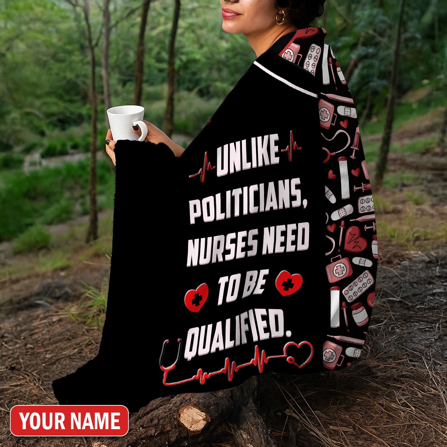Personalized Funny Nurse Graphic Blanket, Custom Name Need To Be Qualified Nurse Blanket, Blankets For Nursing