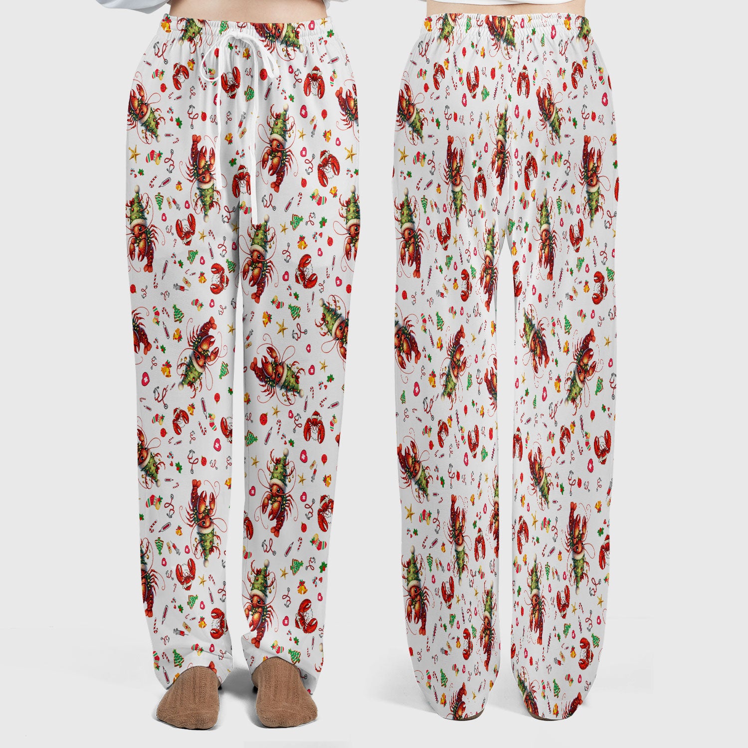 Whimsical Crawfish Christmas Scrub Set – Southern Christmas Cajun Holiday Crawfish Pattern – Cute Medical Uniform for Nurses, Vets And Healthcare Workers