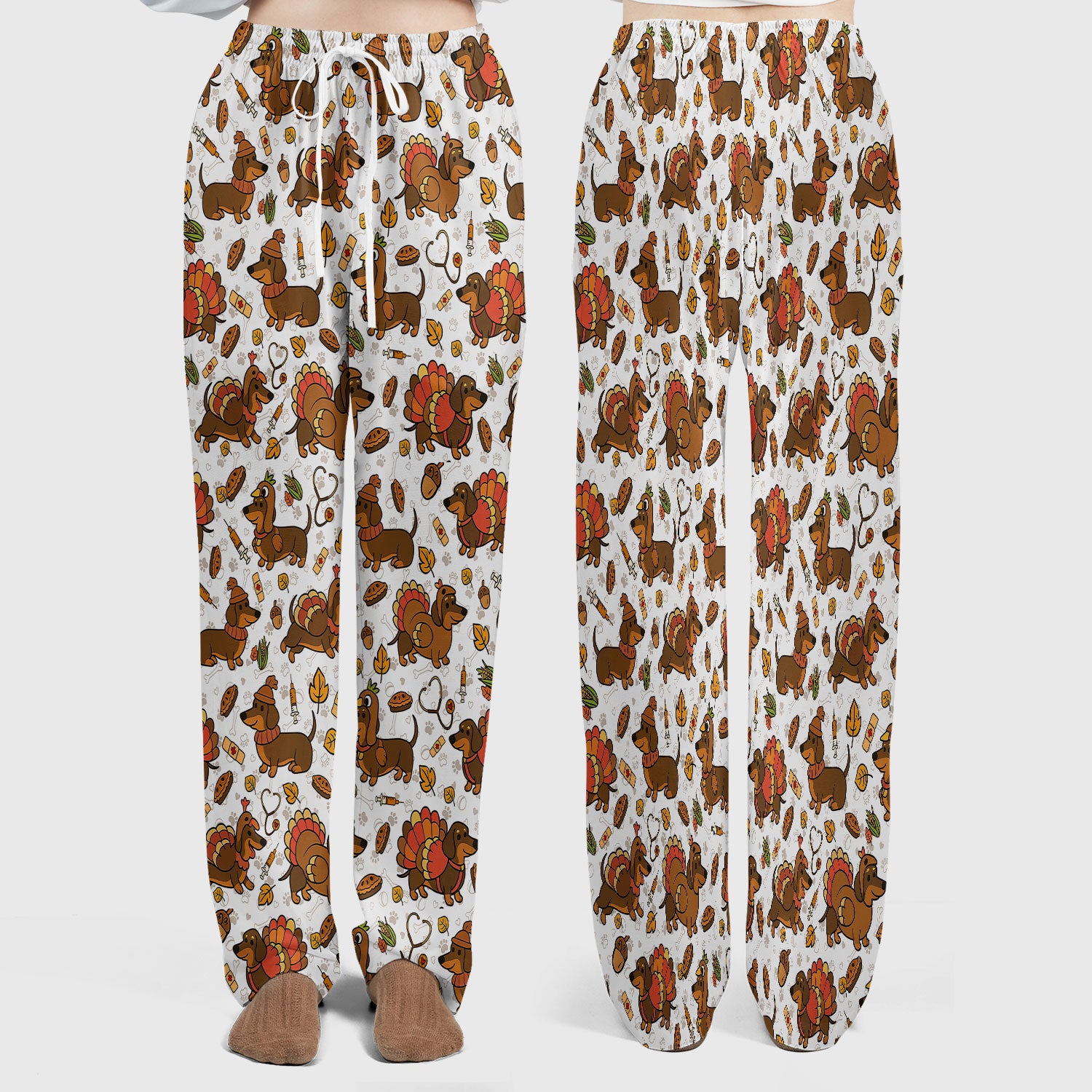 Thanksgiving Dachshund Scrubs Set - Cute Dog Turkey Medical Uniform for Nurses - Funny Holiday Gift for RN CNA LPN