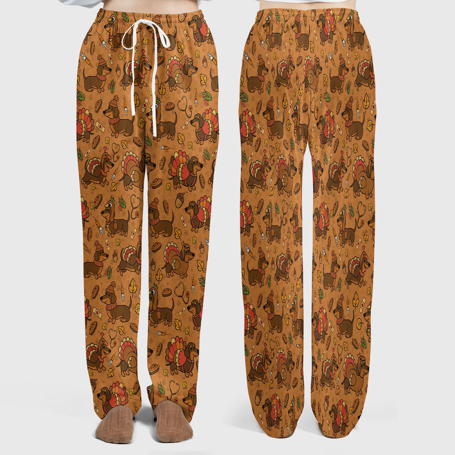Thanksgiving Dachshund Scrubs Set - Cute Dog Turkey Medical Uniform for Nurses - Funny Holiday Gift for RN CNA LPN