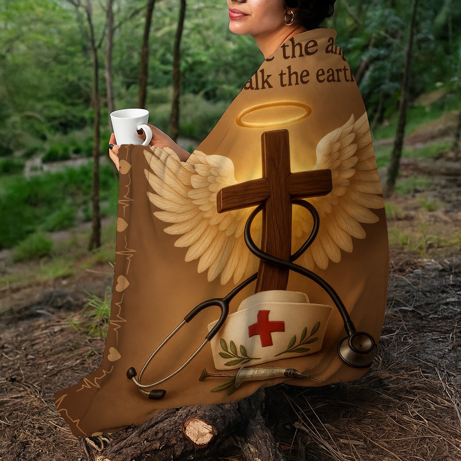 Christian Nurse Blanket Gift for Faithful RN - Blessed Are the Nurses Quote - Religious Throw for Christian Healthcare Workers