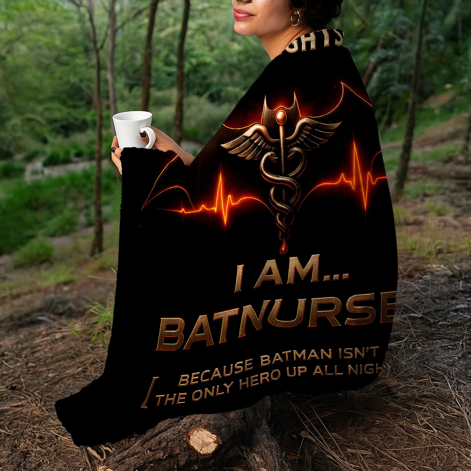 Personalized I Am Batnurse Blanket for Nurses - Funny Superhero Throw for Medical Staff - Gift for Night Shift RN LPN CNA