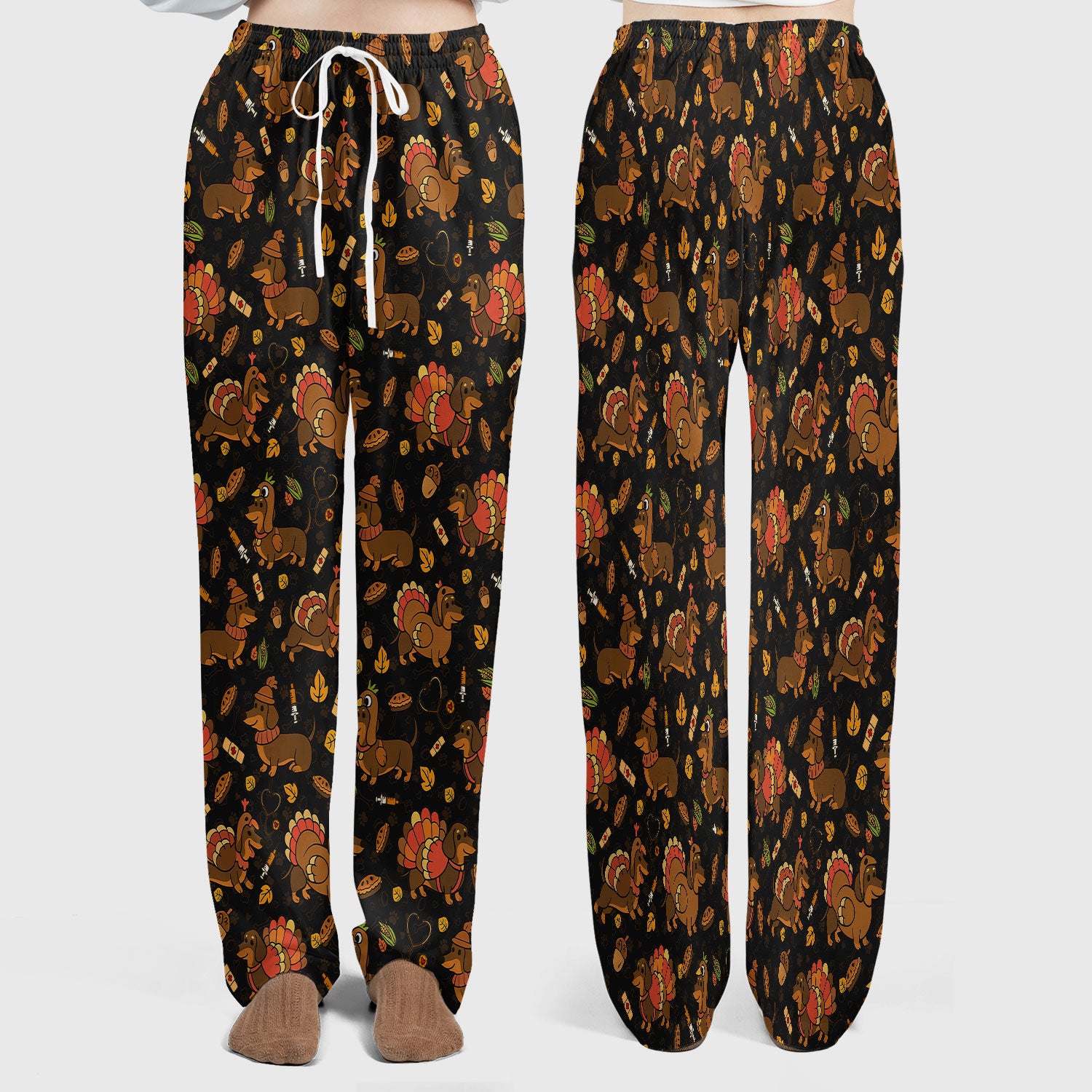 Thanksgiving Dachshund Scrubs Set - Cute Dog Turkey Medical Uniform for Nurses - Funny Holiday Gift for RN CNA LPN