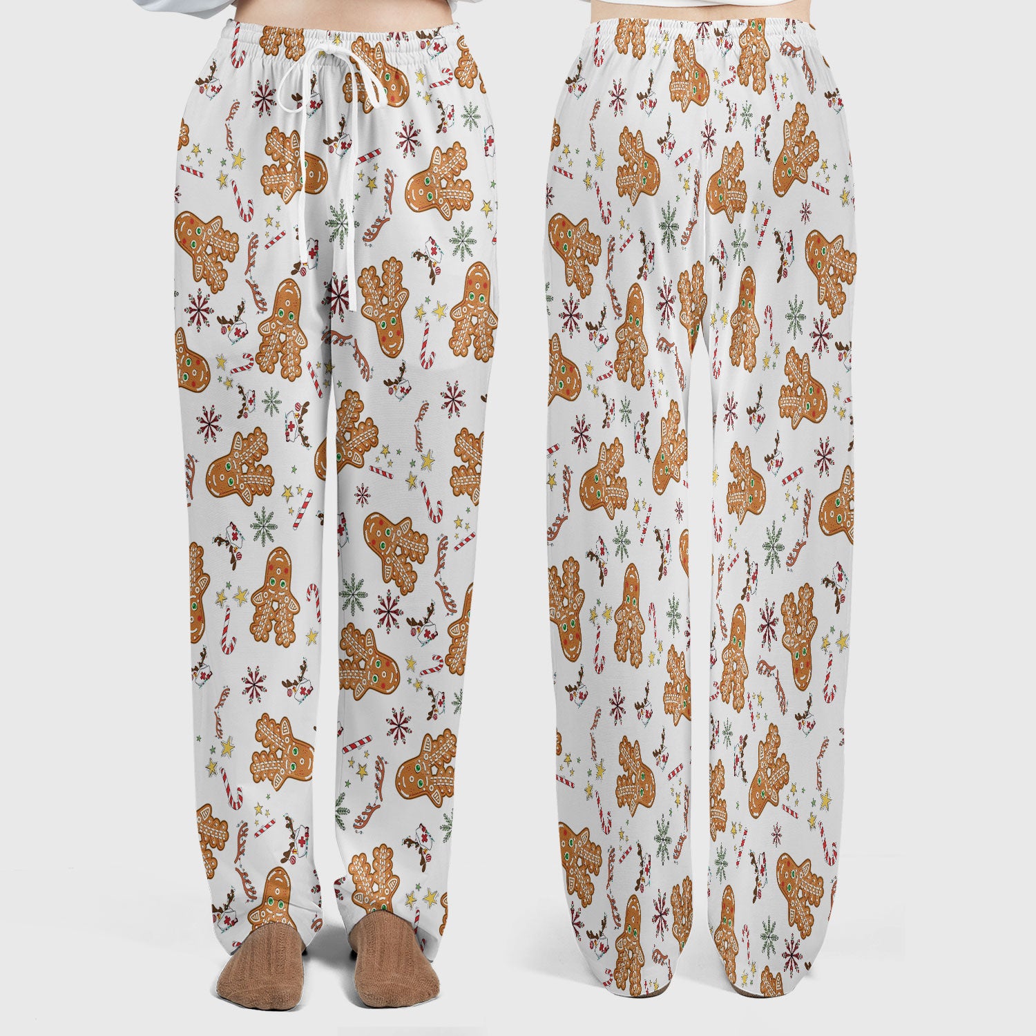 Gingerbread Cookies Reindeer Women's Scrub Sets - Comfortable Scrubs for Nurses - Funny Christmas Med Uniform